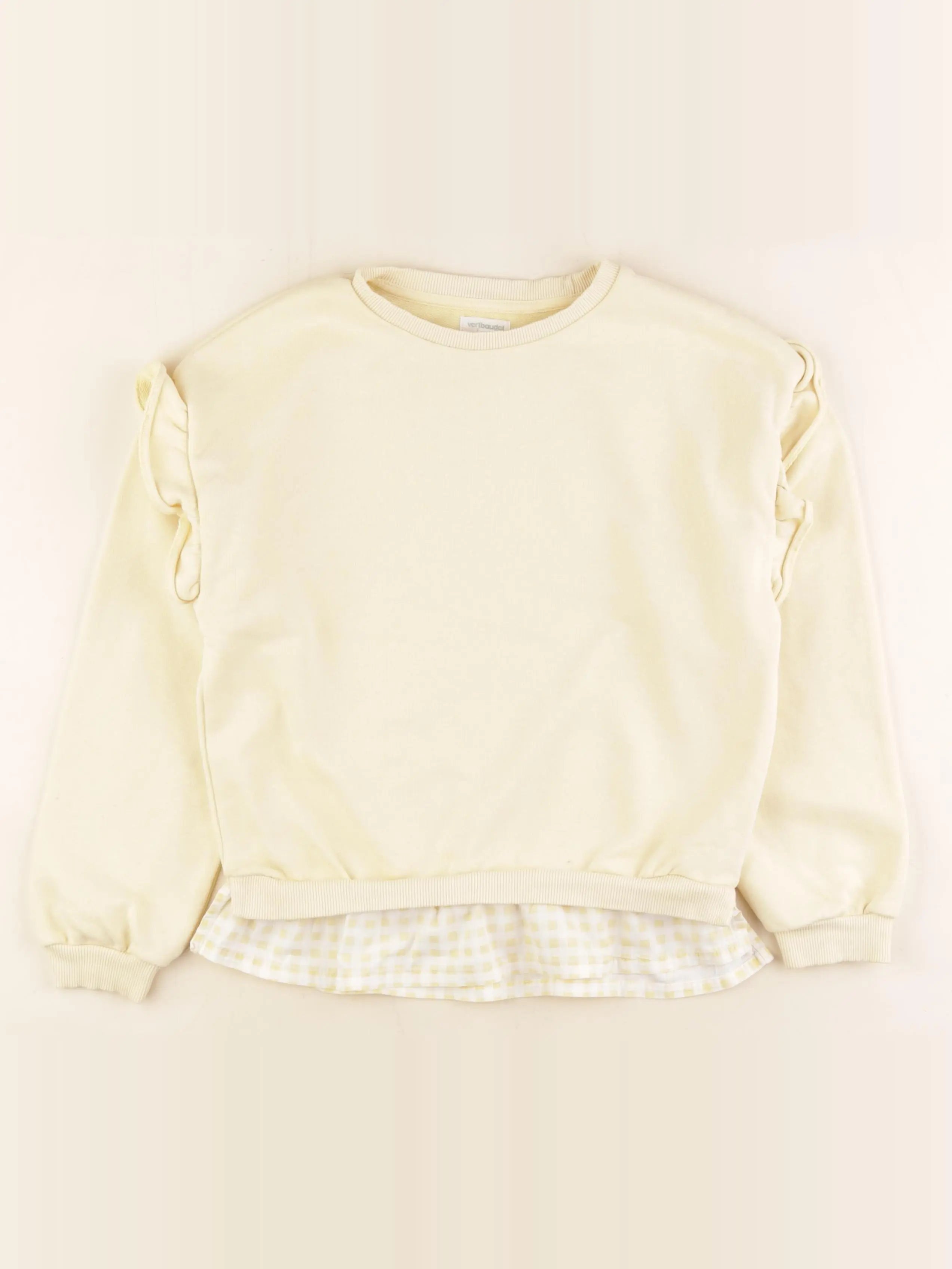 Vertbaudet - sweat jaune - 10 ans