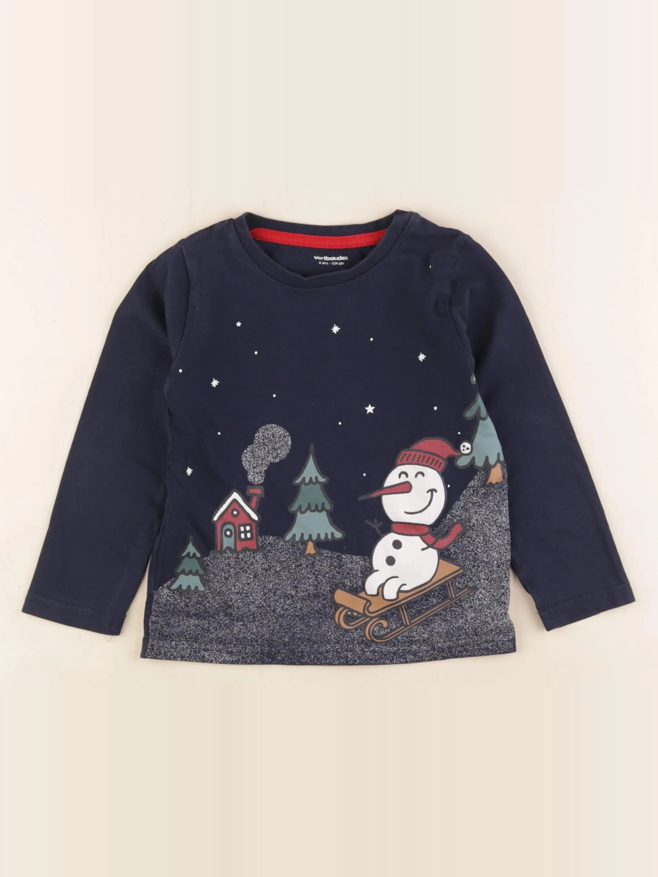 Vertbaudet - tee-shirt bleu - 4 ans