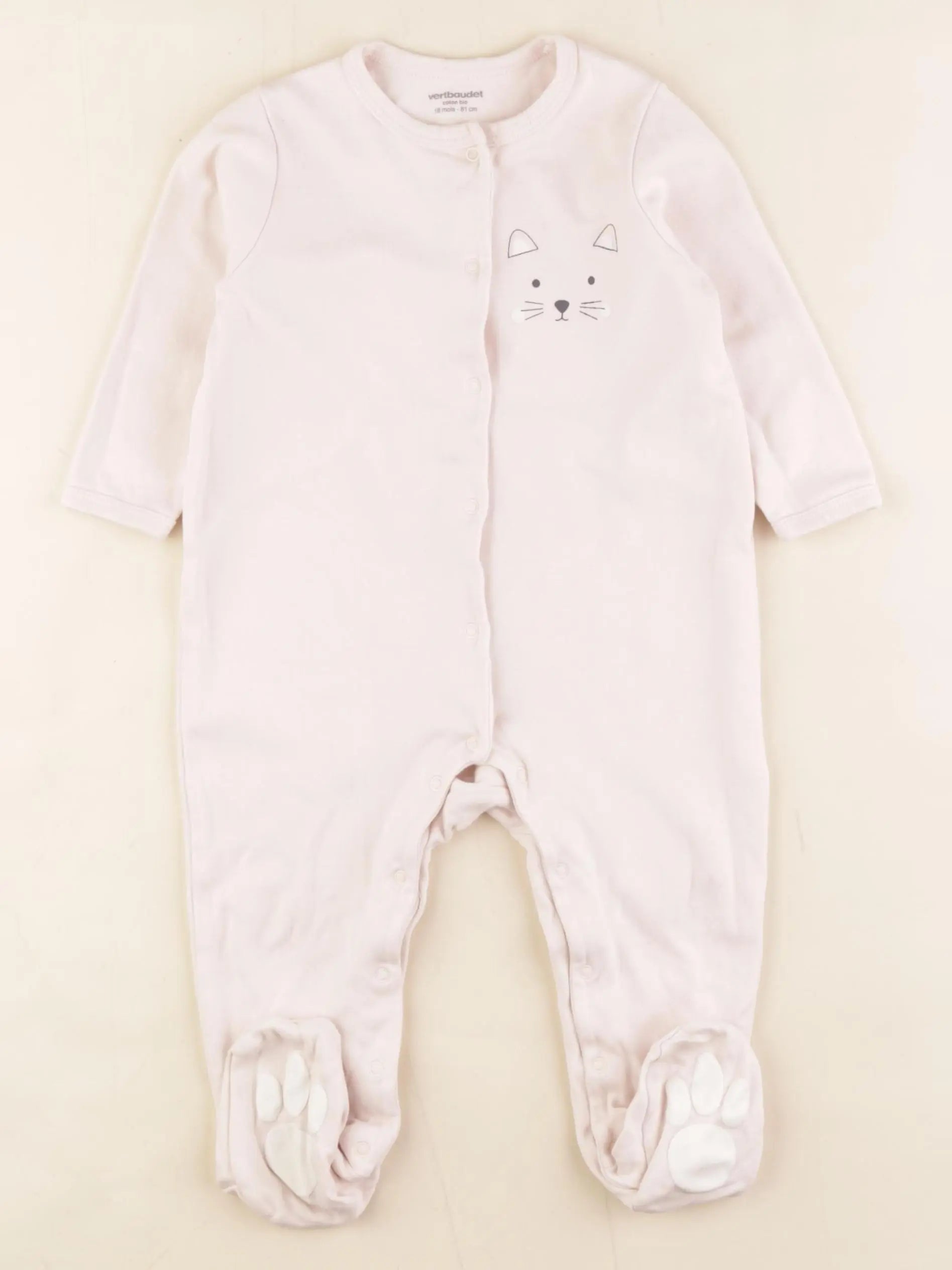 Vertbaudet - pyjama coton rose - 18 mois