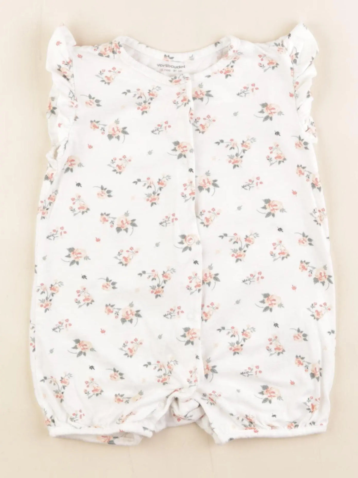 Vertbaudet - combinaison blanc, rose - 18 mois