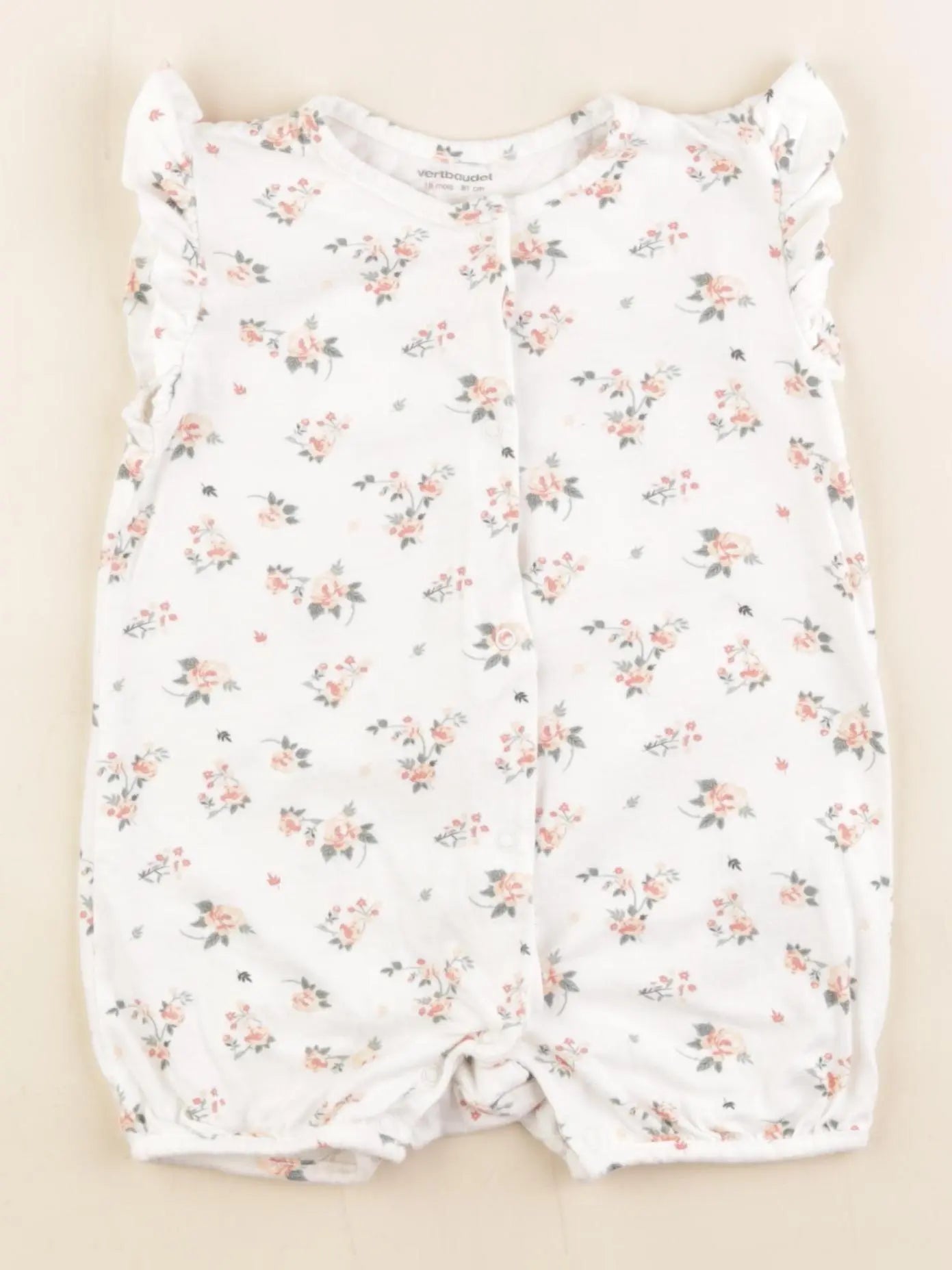 Vertbaudet - combinaison blanc, rose - 18 mois