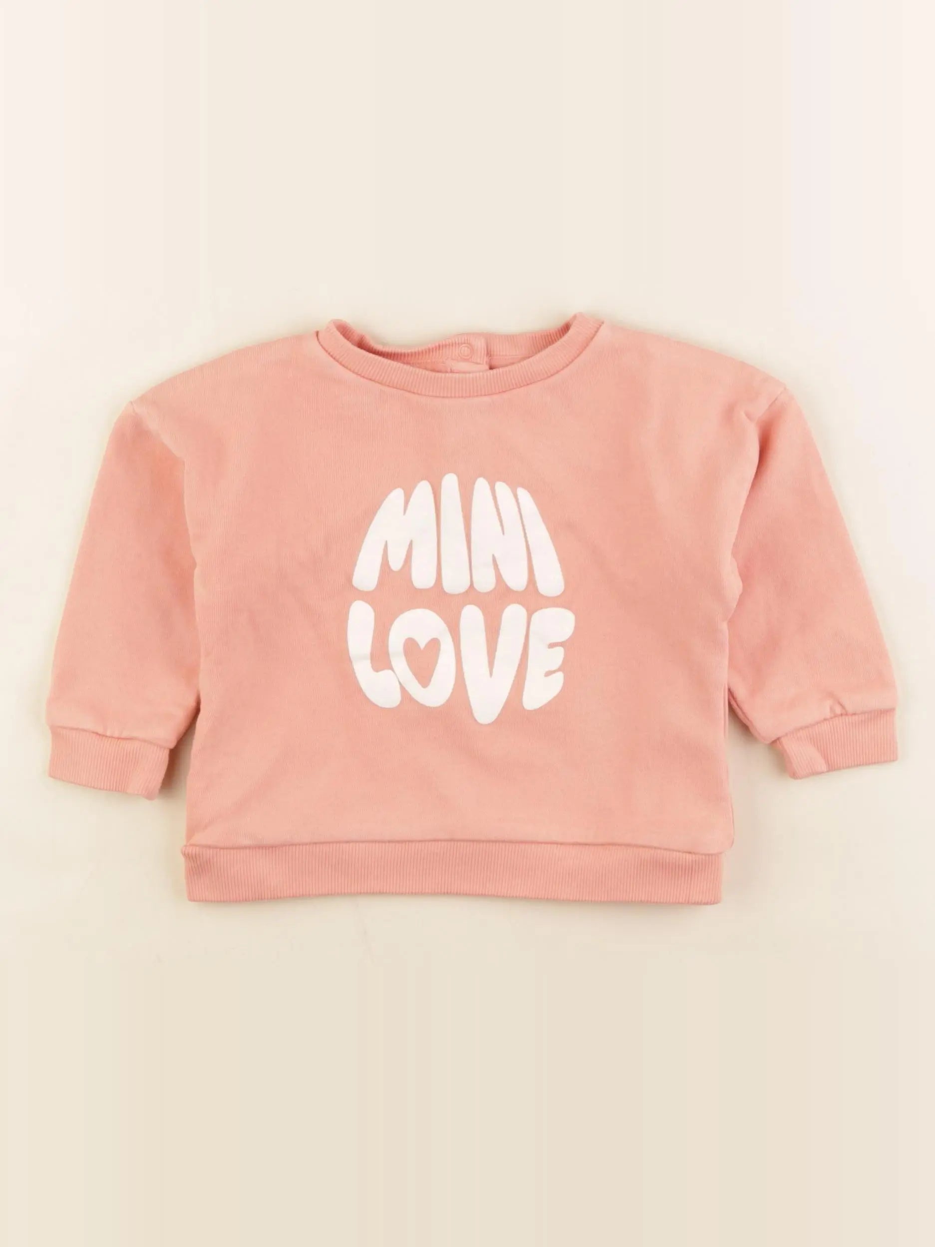 Vertbaudet - sweat rose - 18 mois