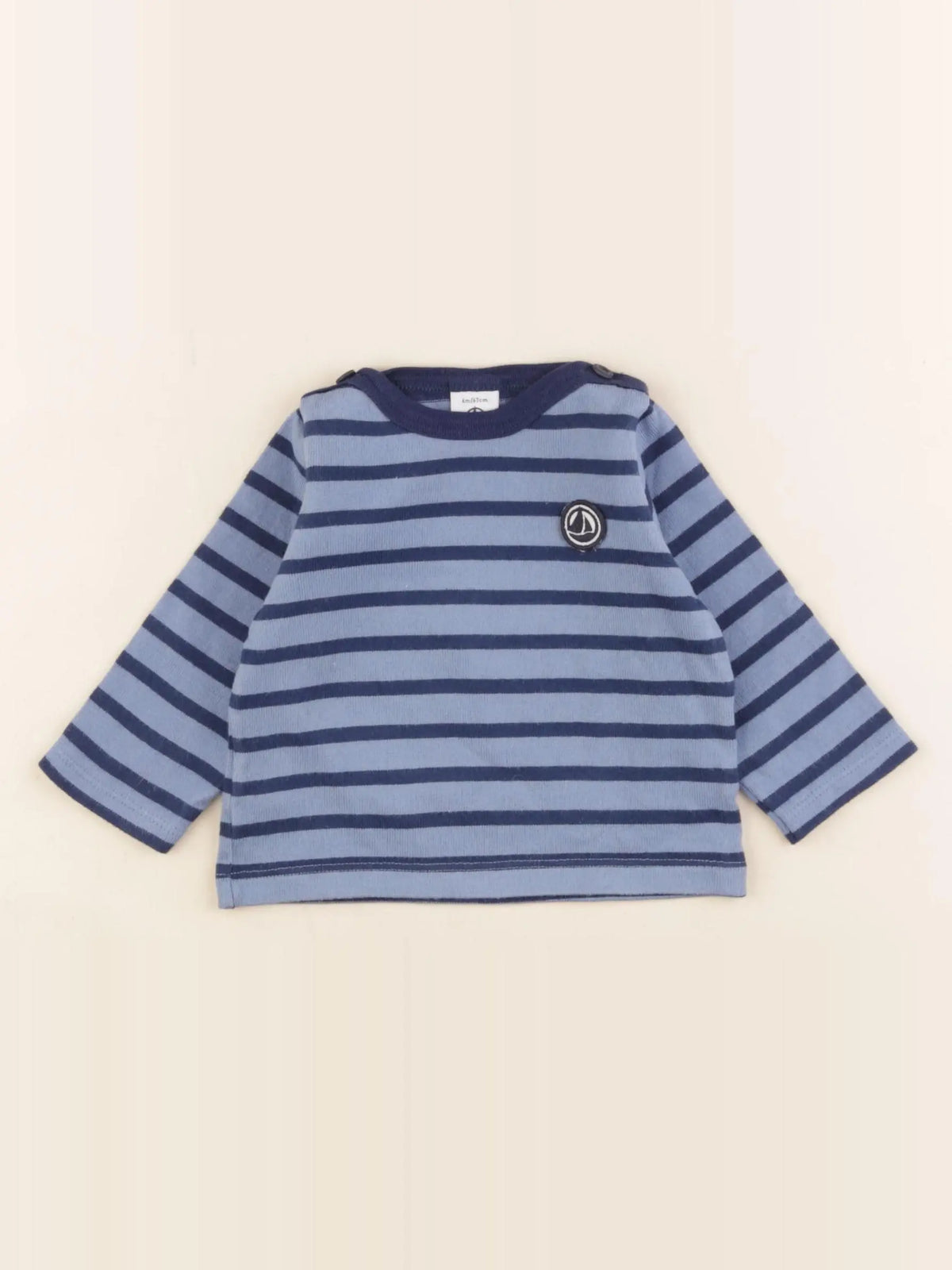 Petit Bateau - tee-shirt bleu - 6 mois