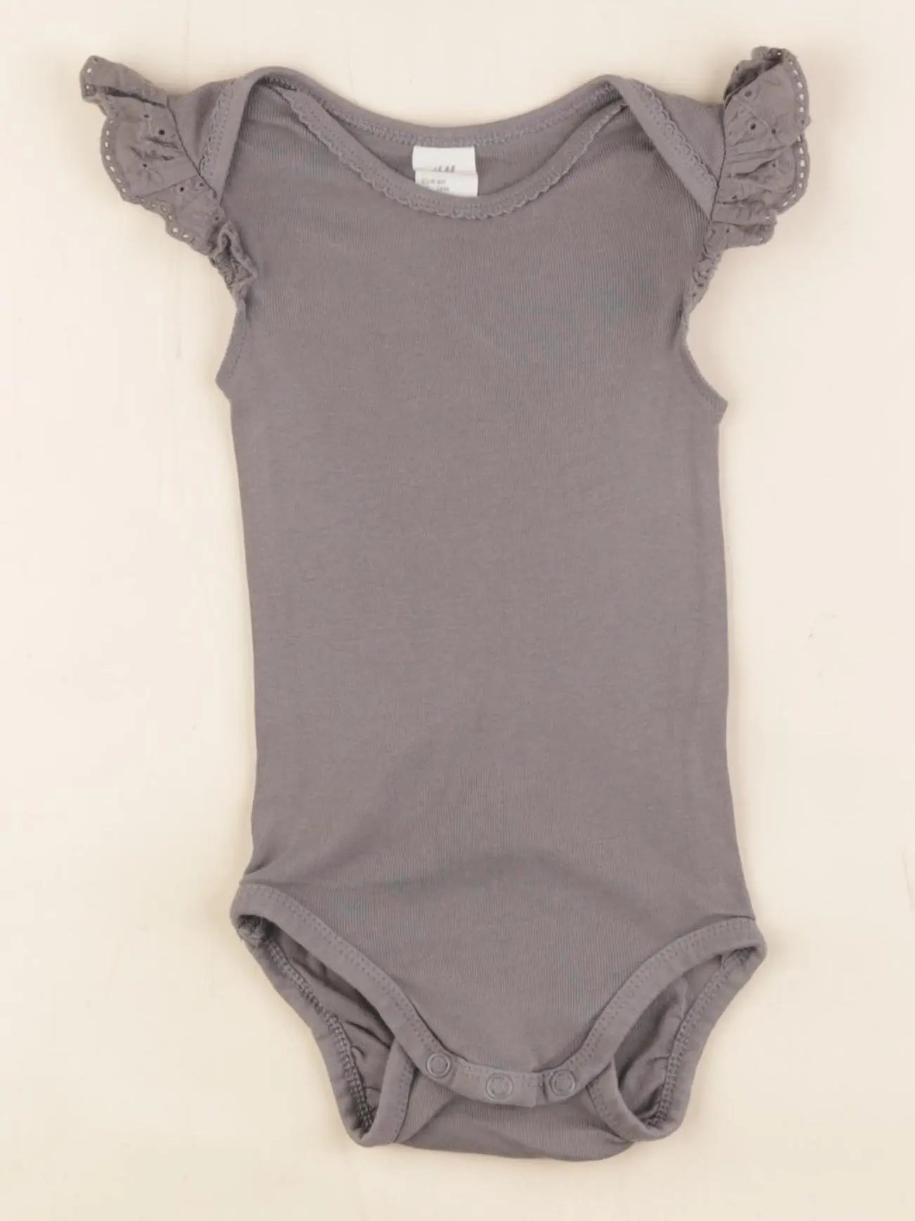 H&M - body tee-shirt gris - 9/12 mois