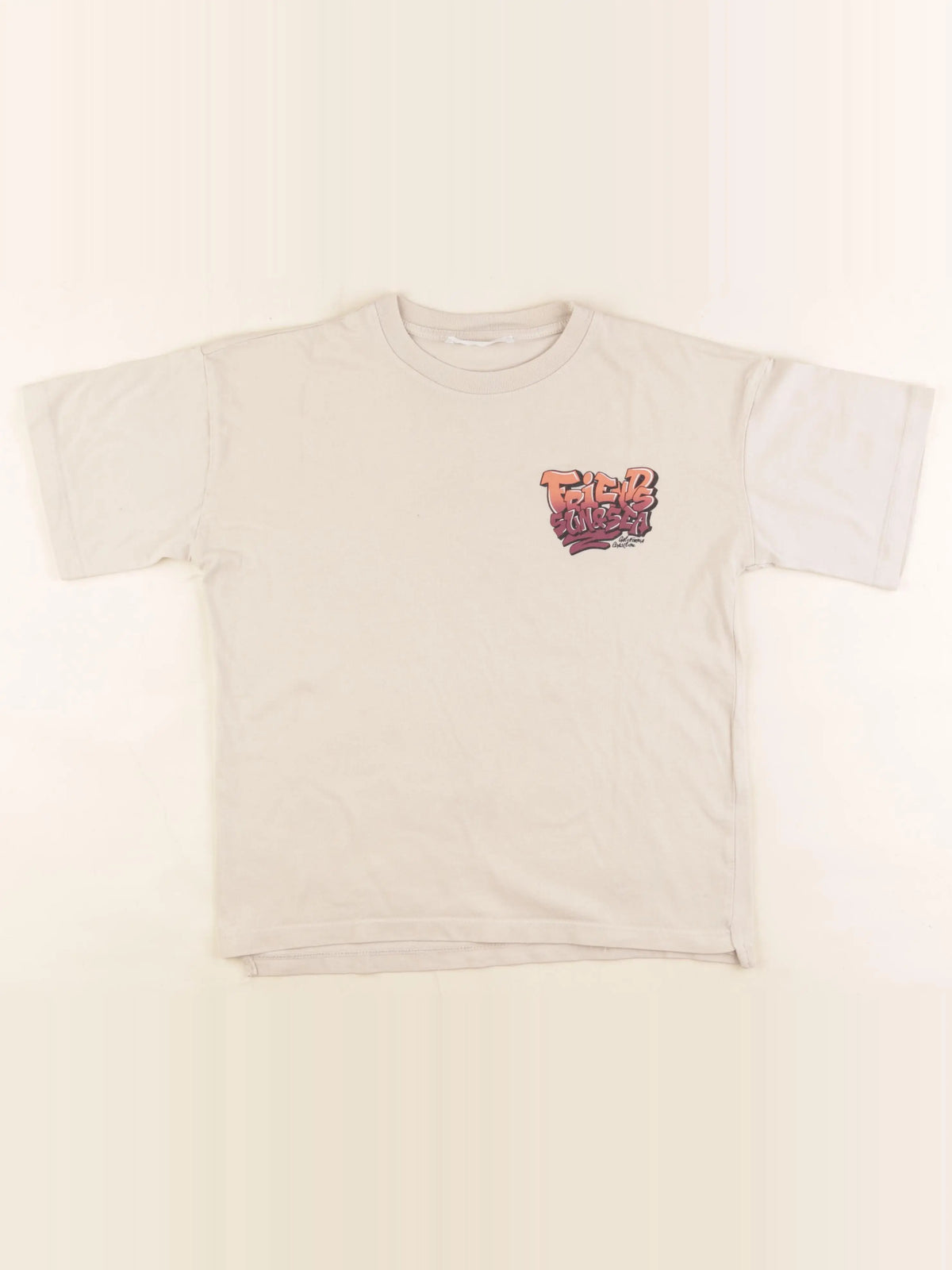 Zara - tee-shirt imprimé au dos beige - 9/10 ans