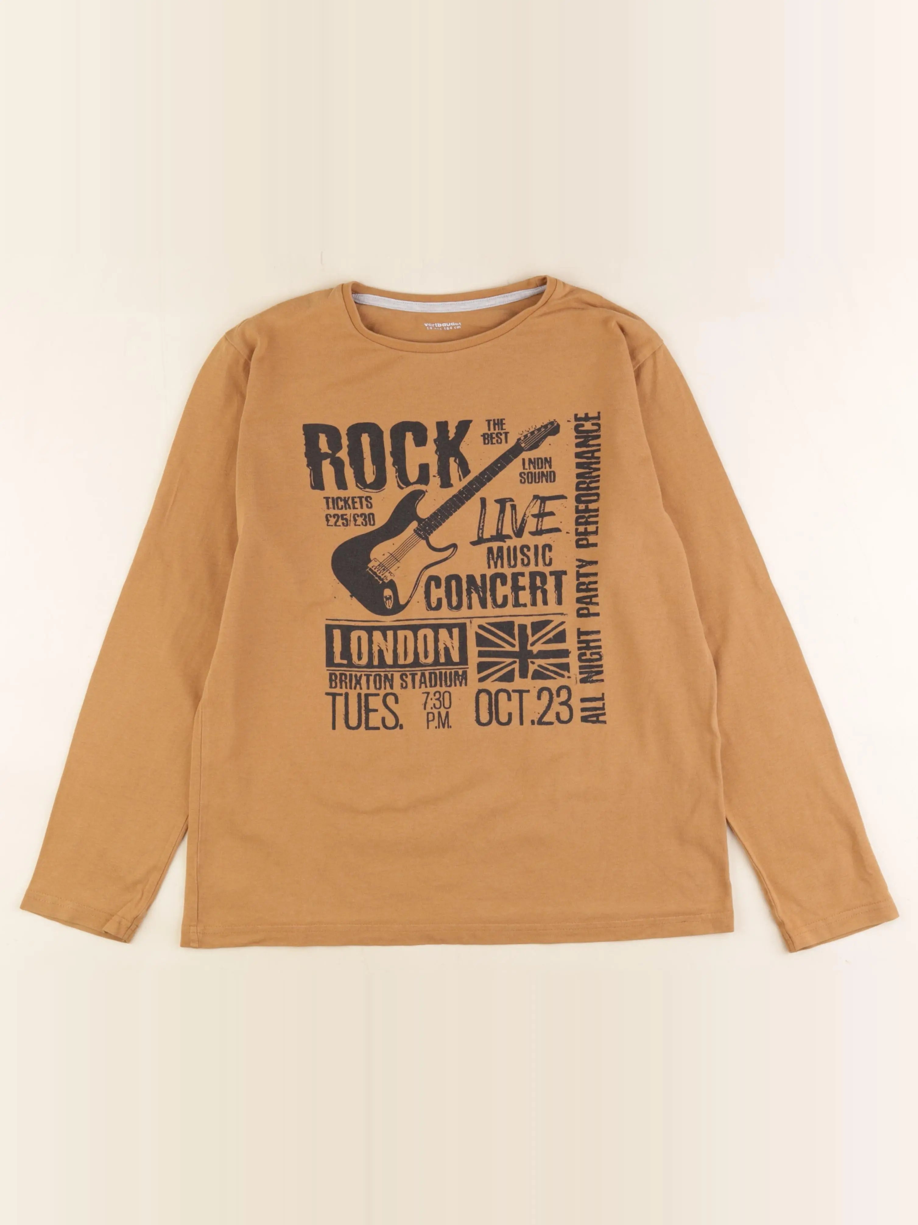Vertbaudet - tee-shirt marron - 14 ans