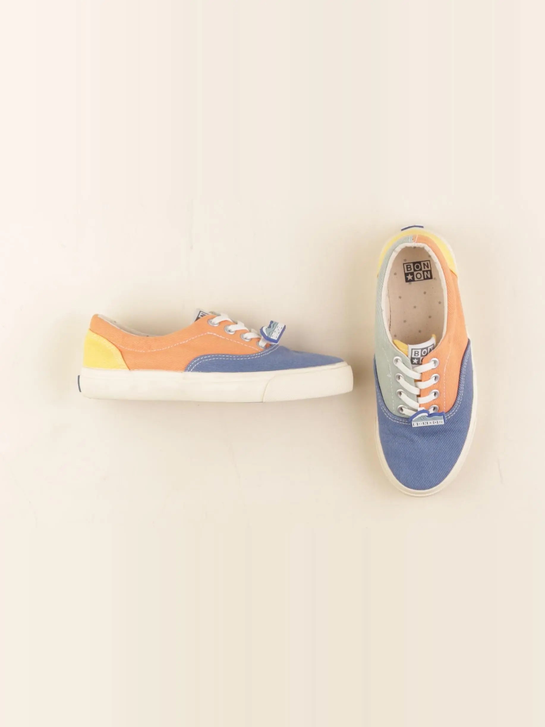 Bonton - tennis à scratch/ lacets multicolore - pointure 34