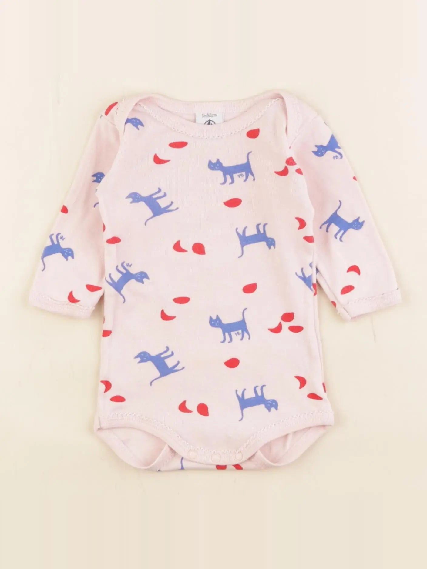 Petit Bateau - body rose - 3 mois