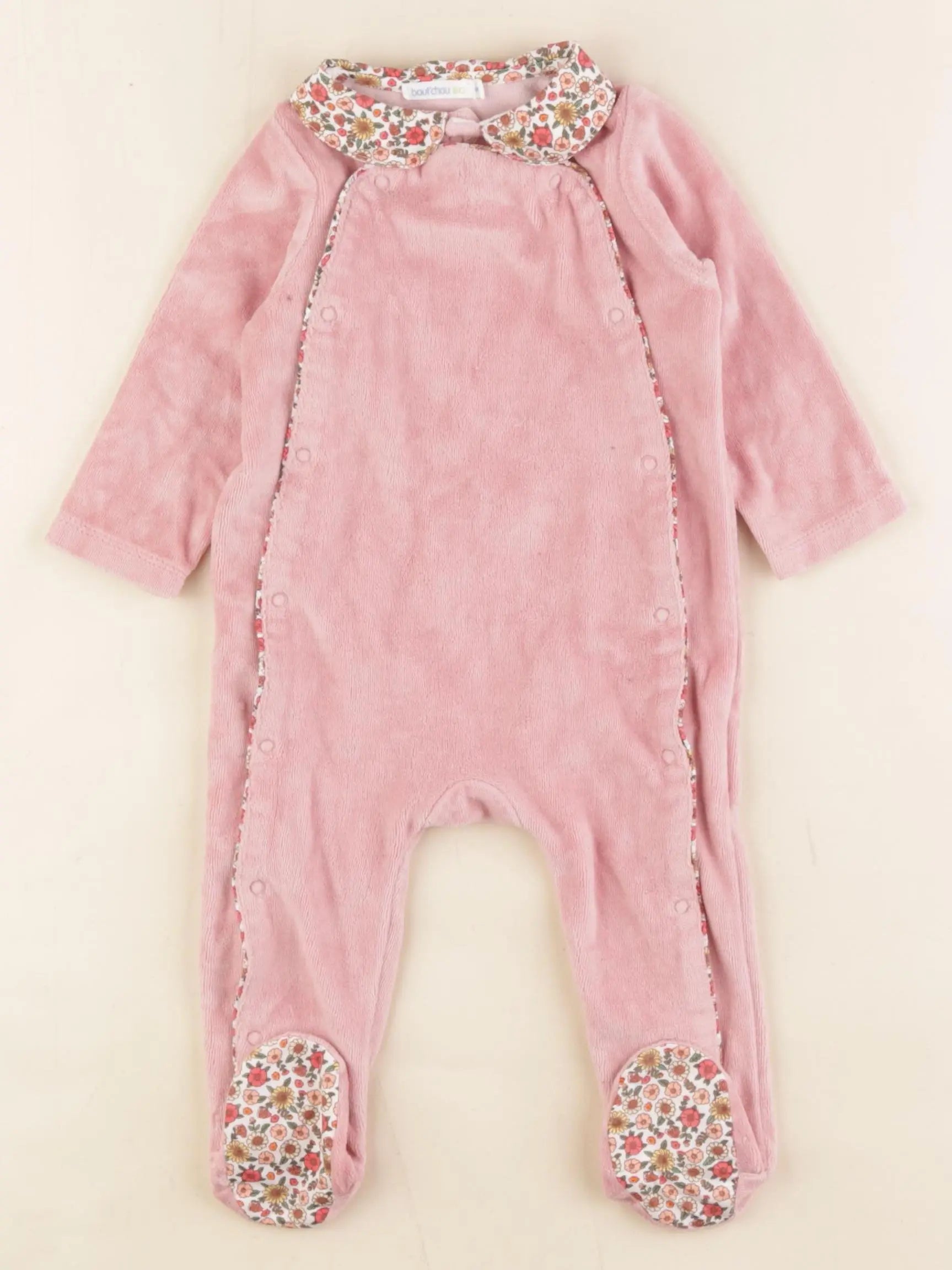 Boutchou - pyjama velours rose - 6 mois