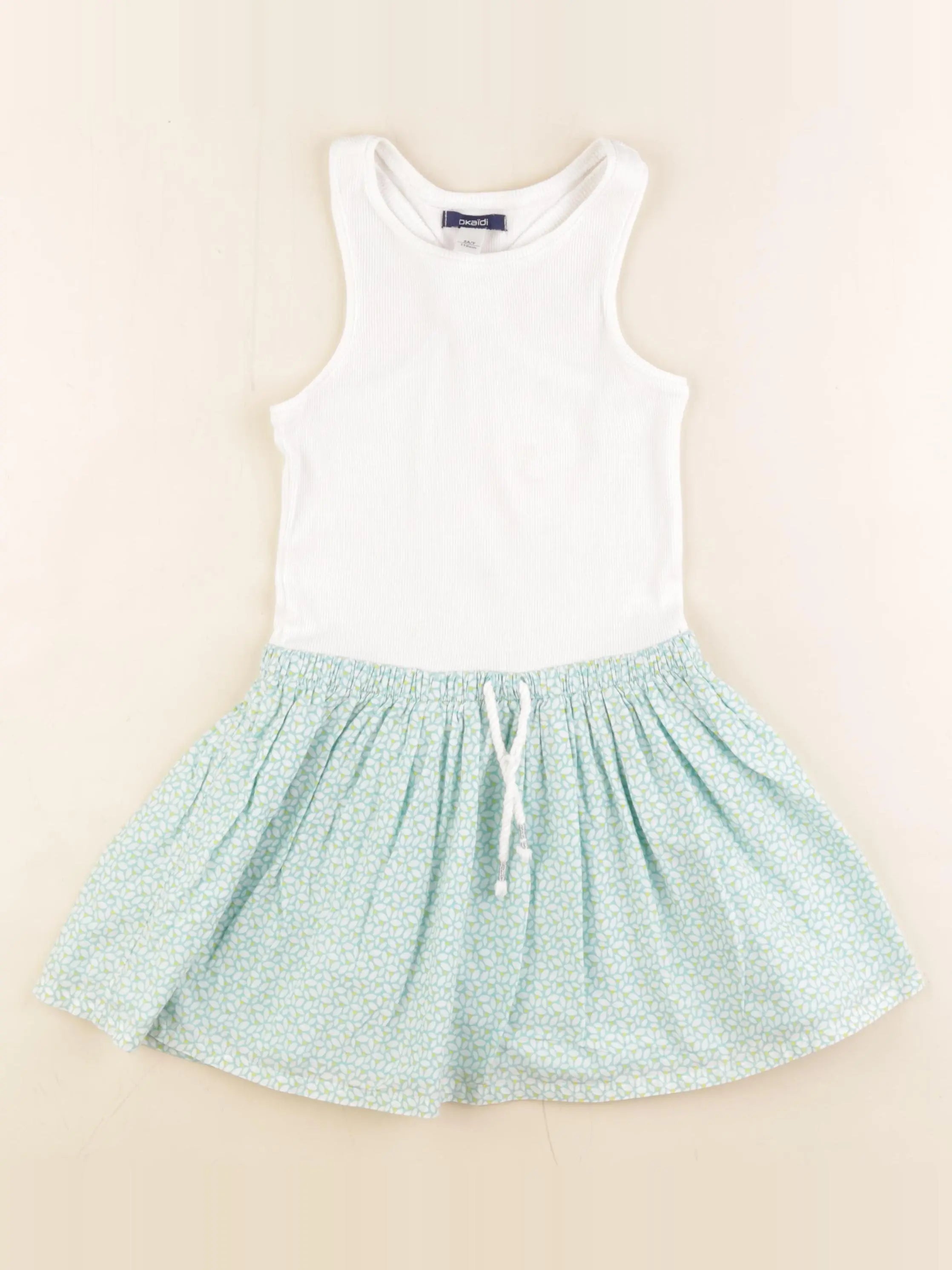 Okaidi - robe blanc, vert - 5 ans