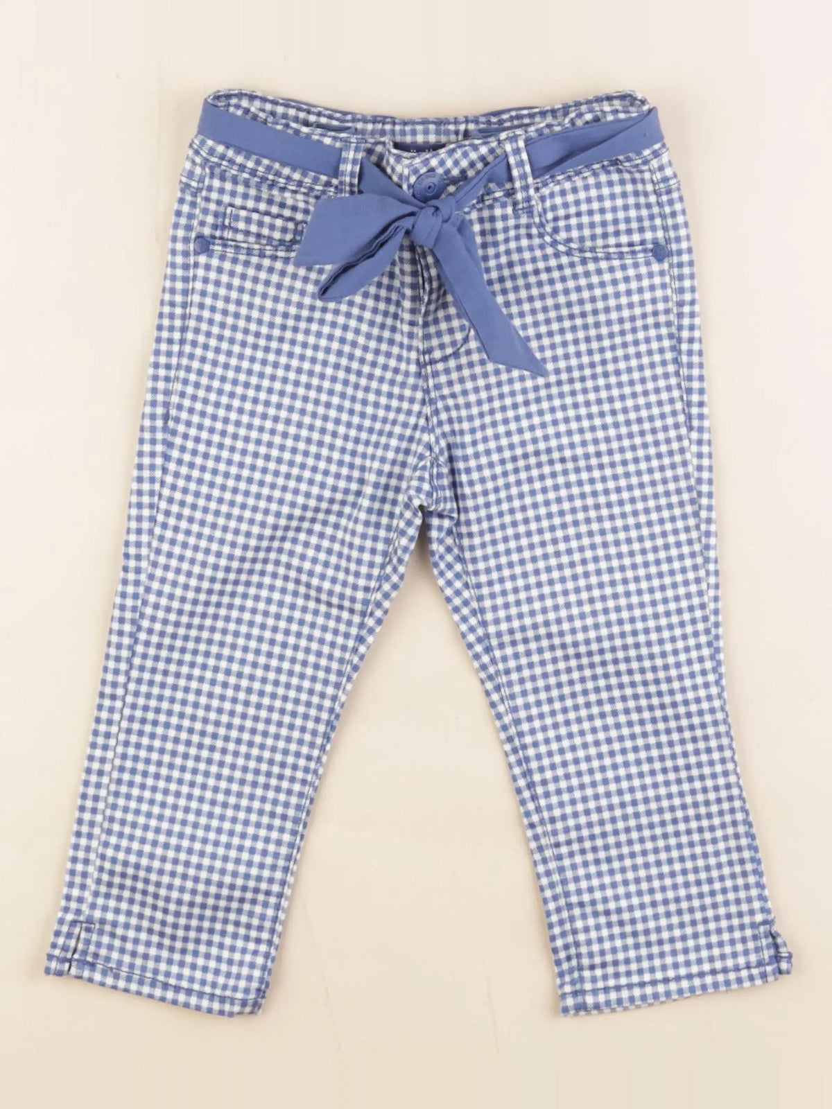 Okaidi - pantacourt bleu, blanc - 4 ans