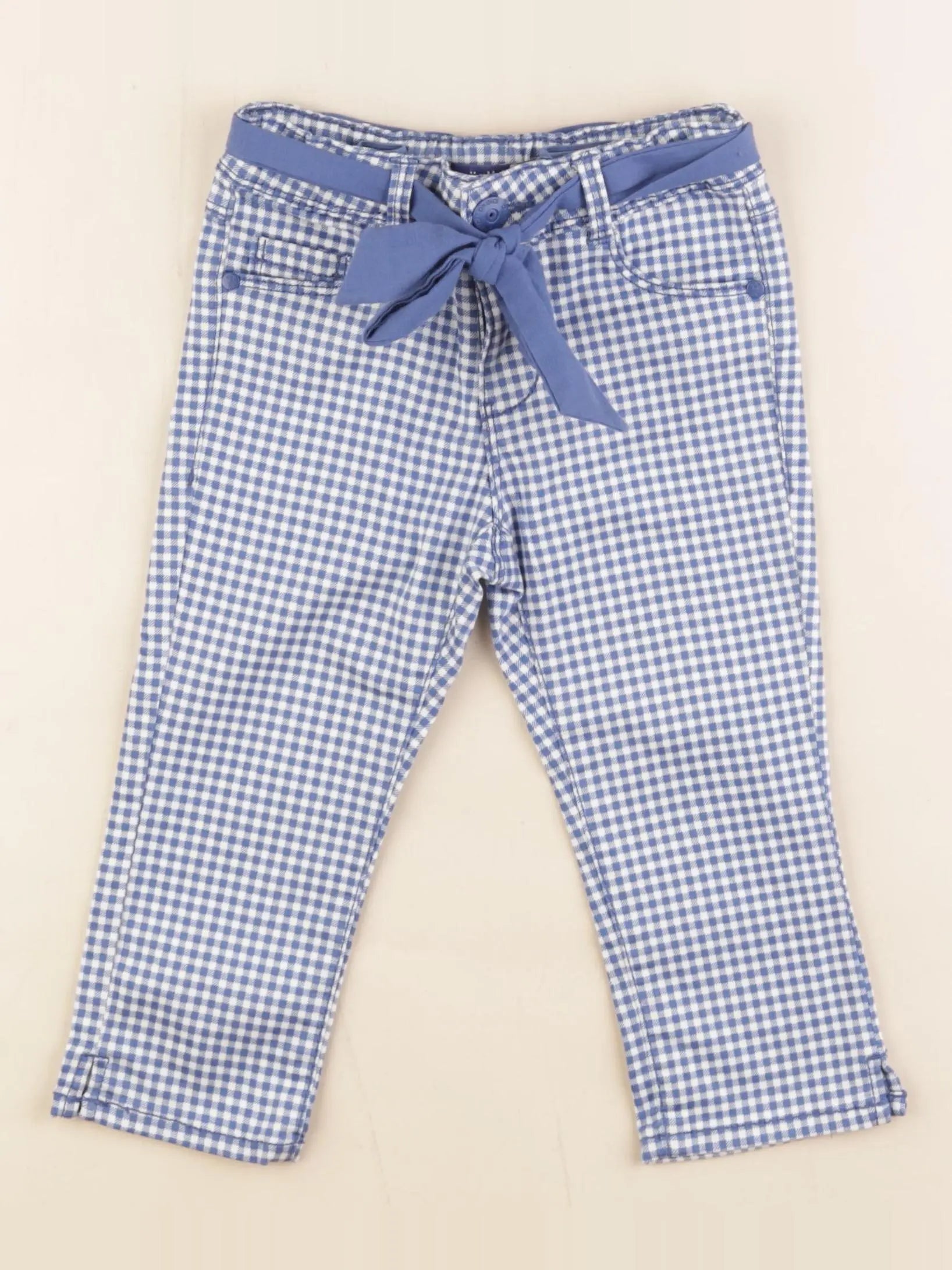 Okaidi - pantacourt bleu, blanc - 4 ans