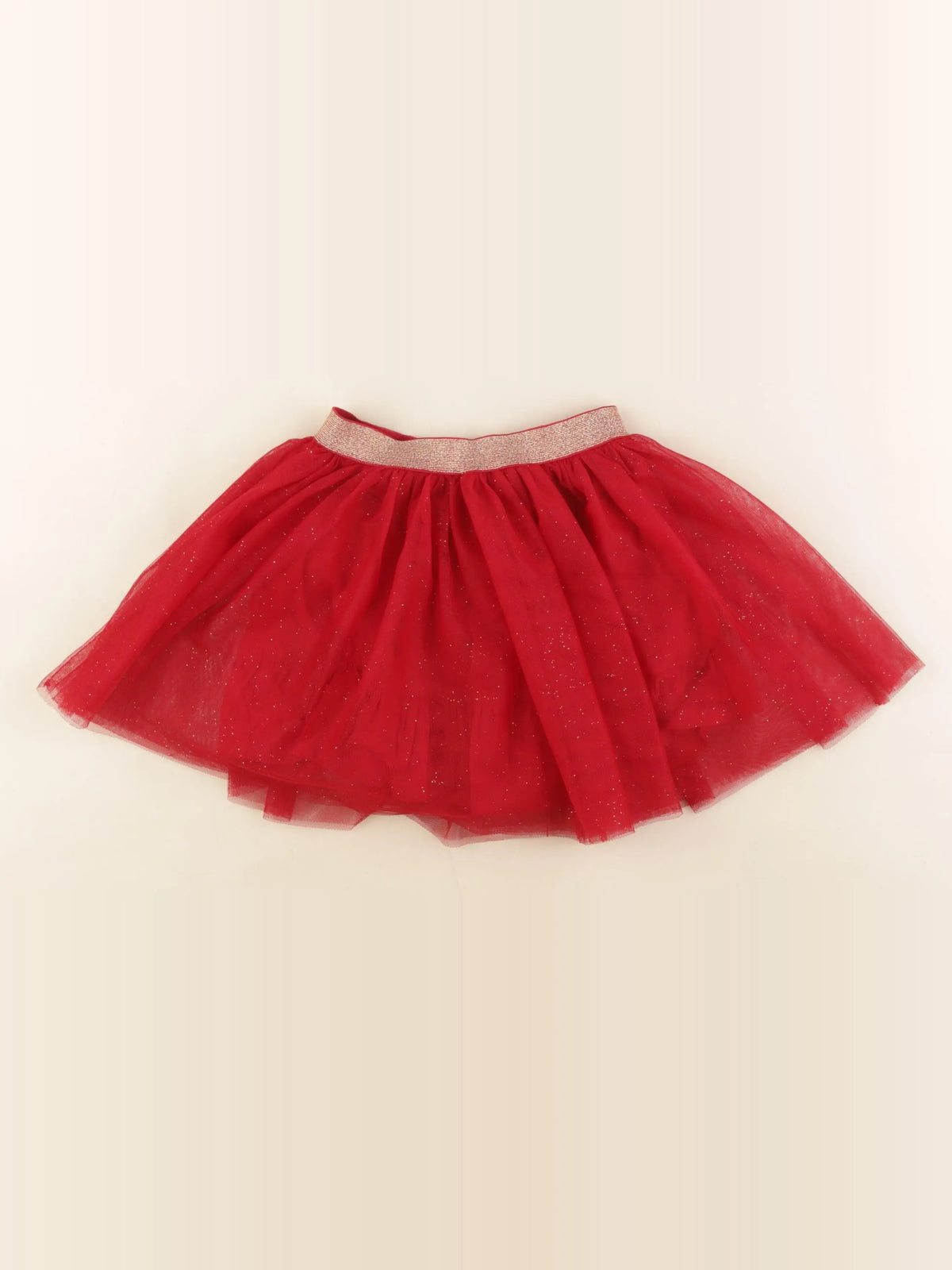 Vertbaudet - jupe rouge, or - 36 mois