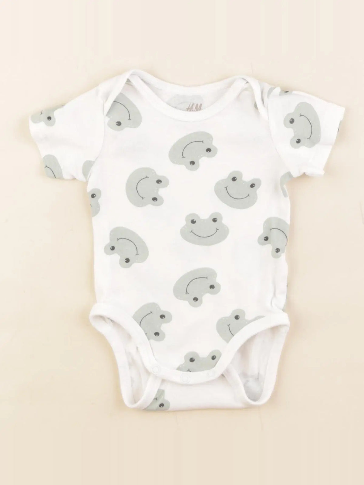 H&M - body blanc, vert - 2/4 mois