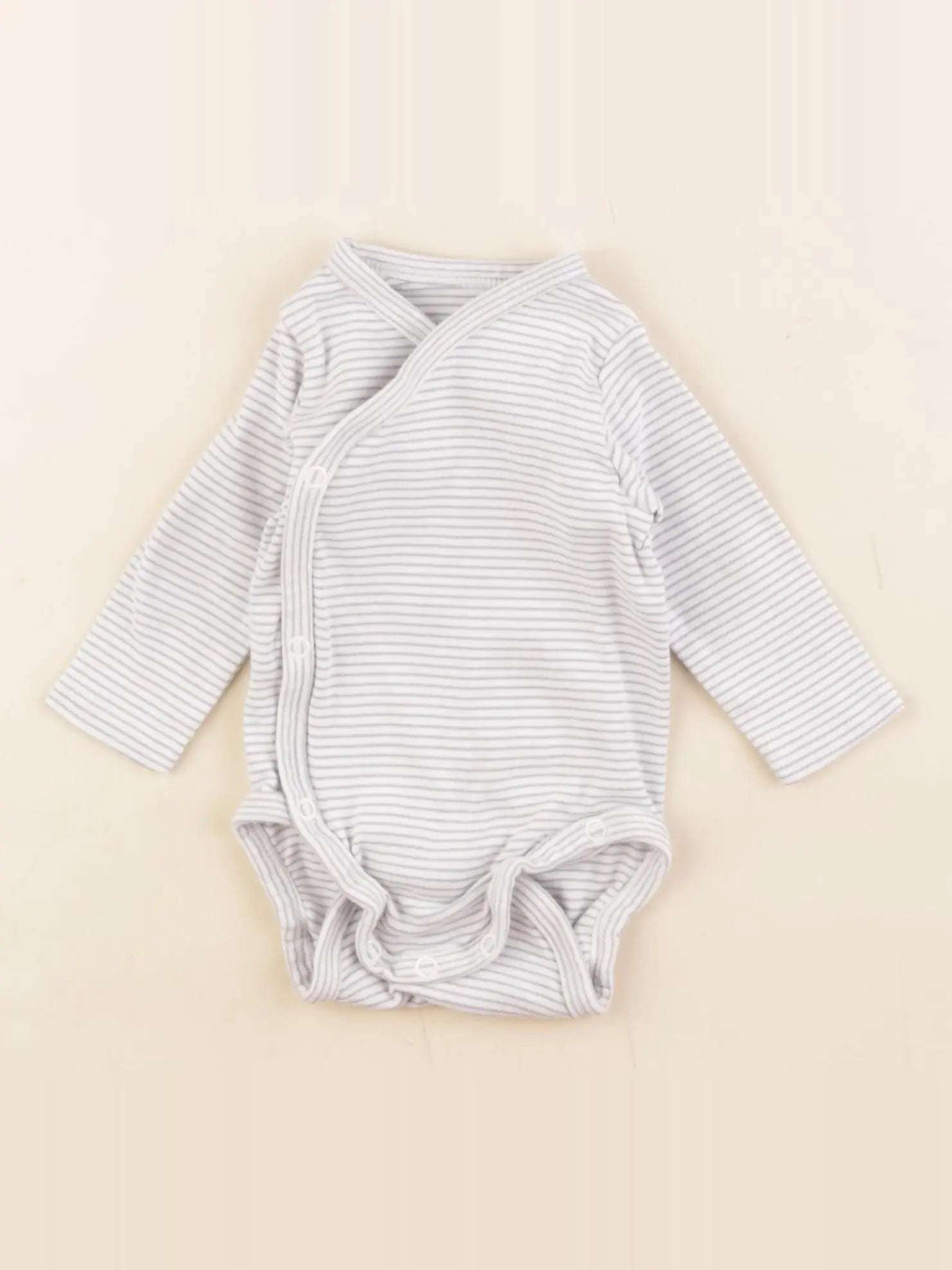 H&M - body blanc, bleu - 1/2 mois