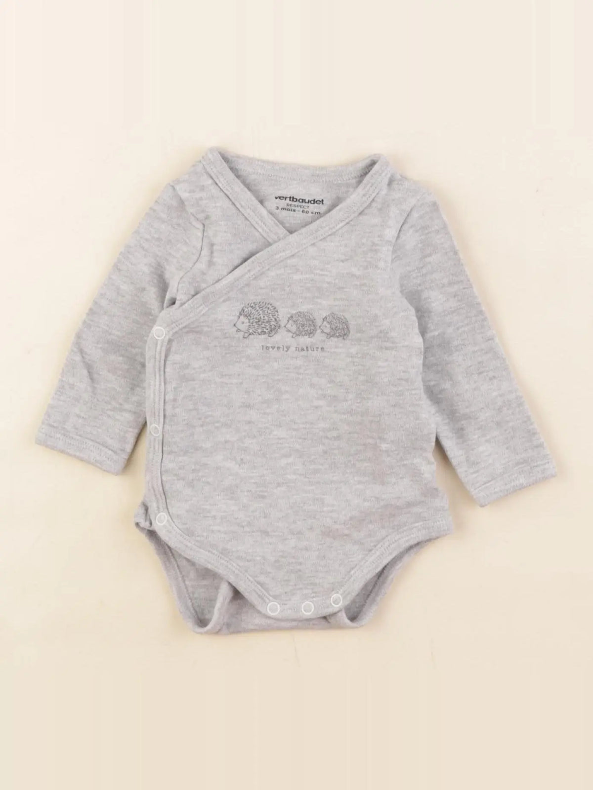 Vertbaudet - body gris - 3 mois