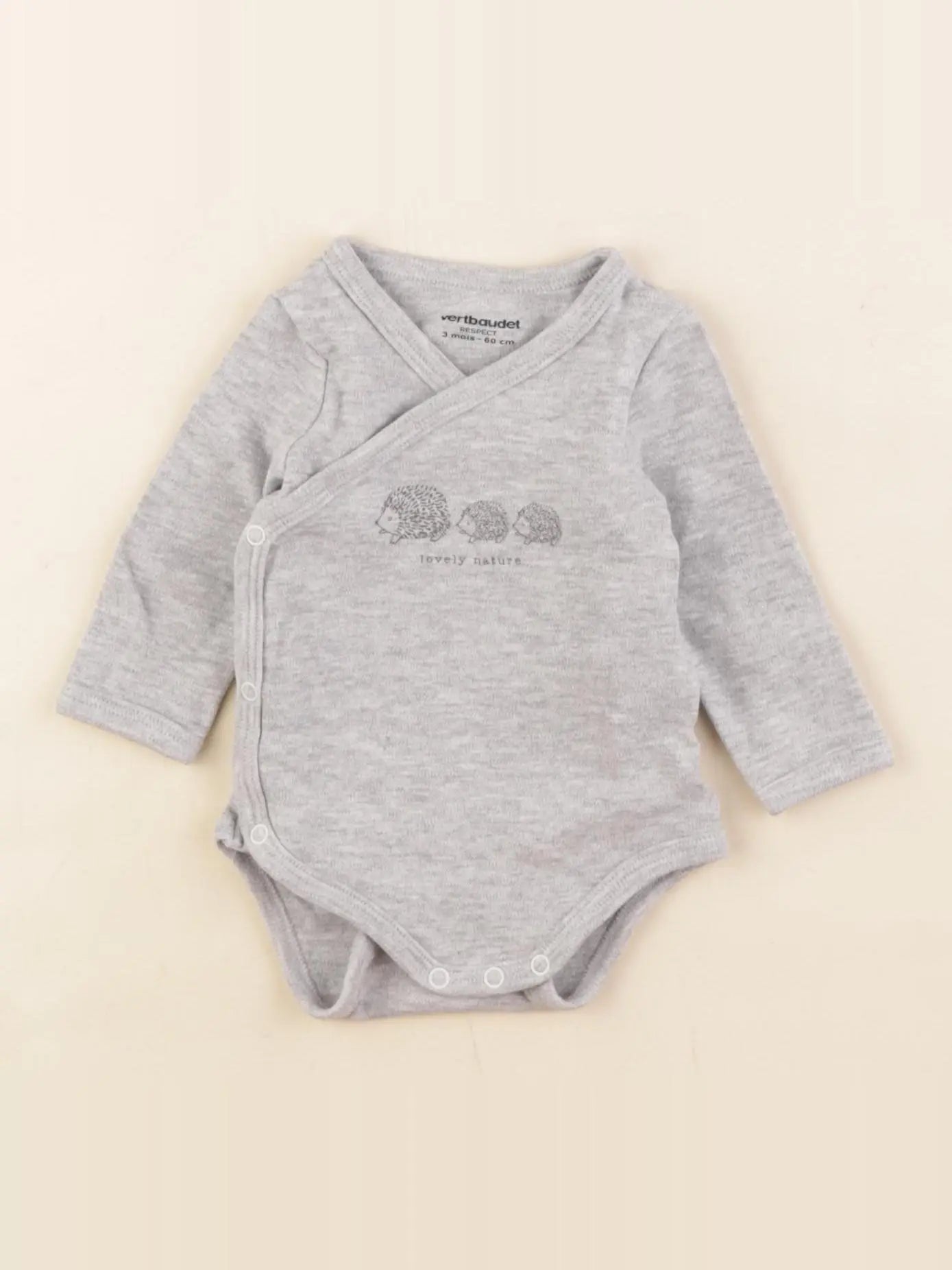 Vertbaudet - body gris - 3 mois