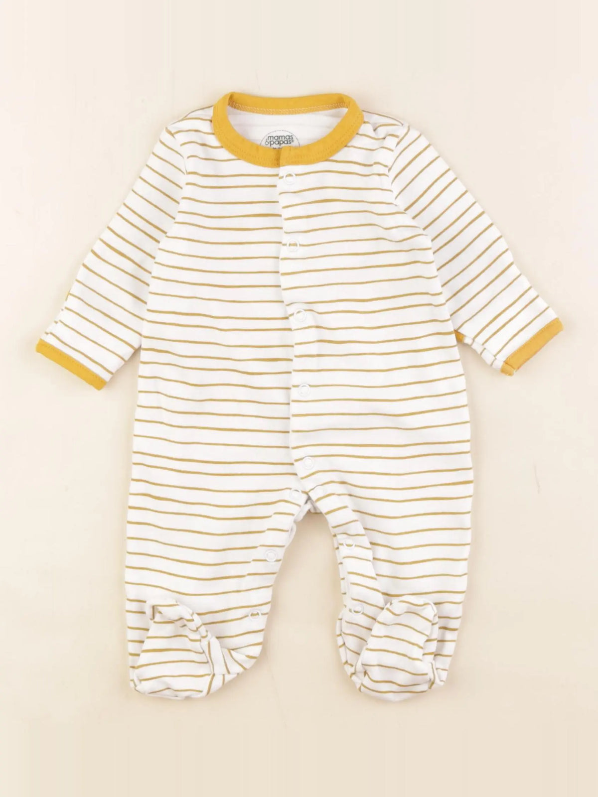 Mamas & papas - pyjama coton blanc, jaune - 0/3 mois