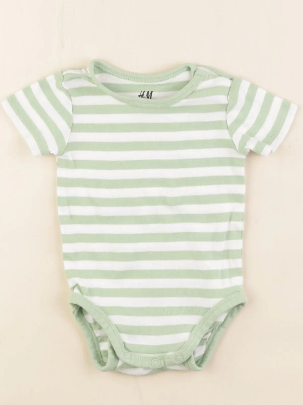 H&M - body blanc, vert - 2/4 mois
