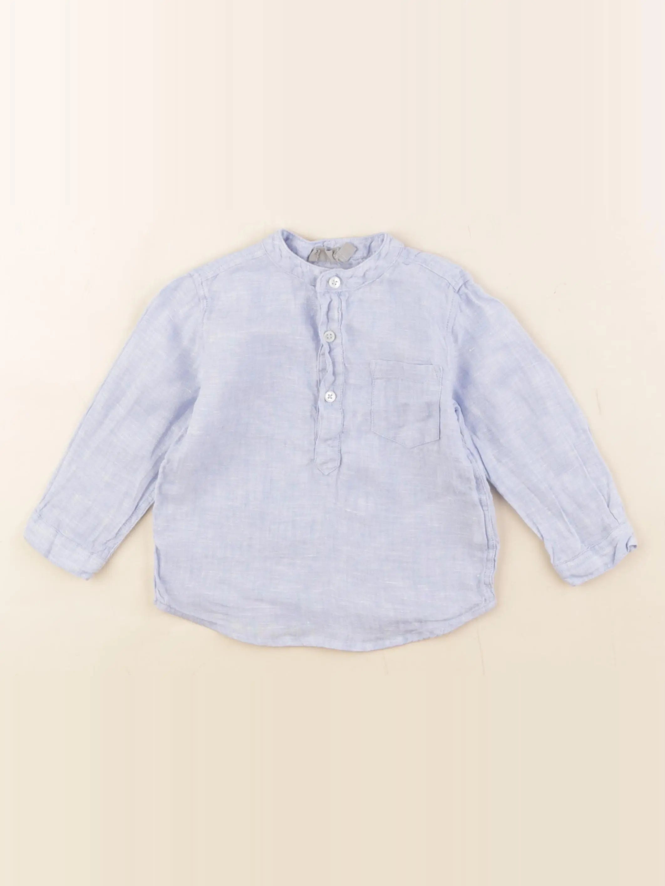 Boutchou - chemise bleu - 12 mois
