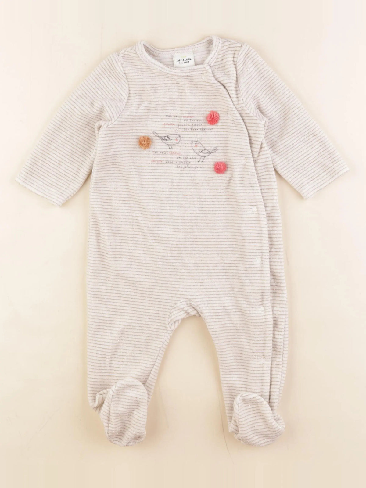 Tape à l'oeil - pyjama velours beige, or - 9 mois