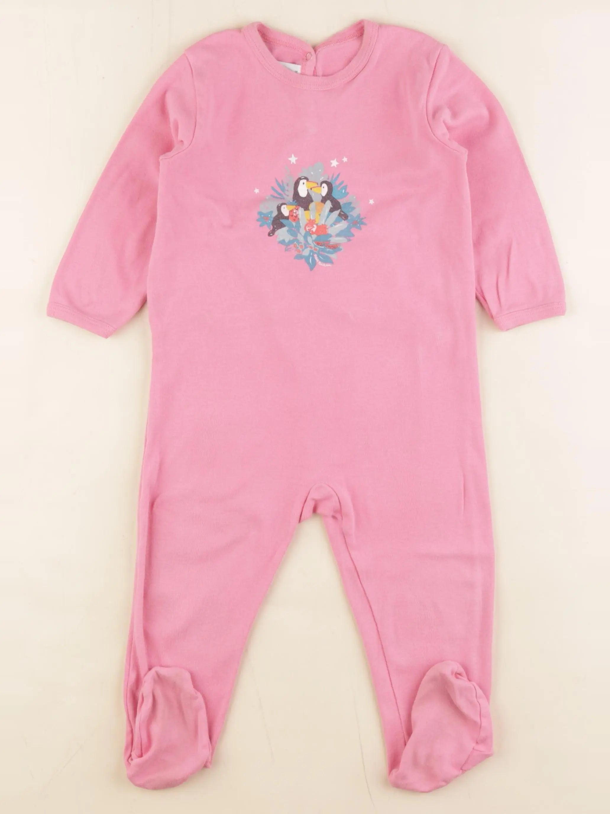 Petit Bateau - pyjama coton rose - 18 mois