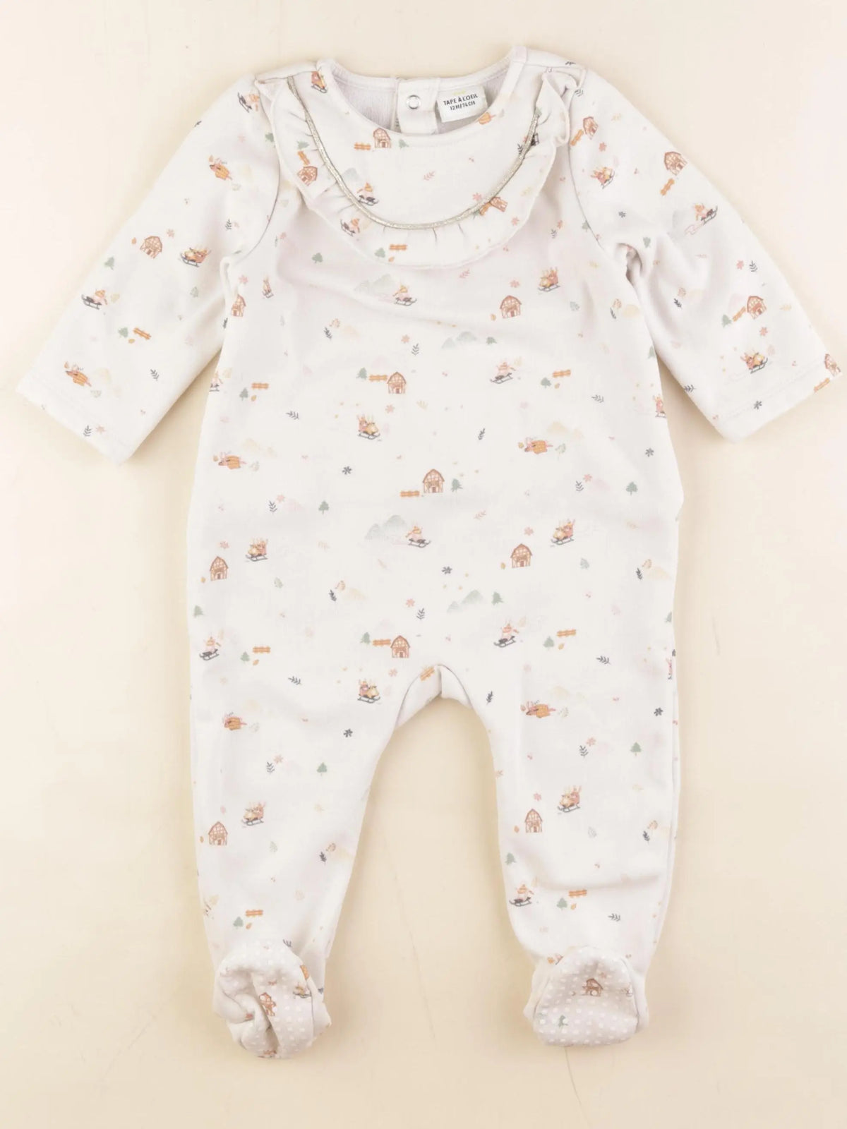 Tape à l'oeil - pyjama coton beige - 12 mois