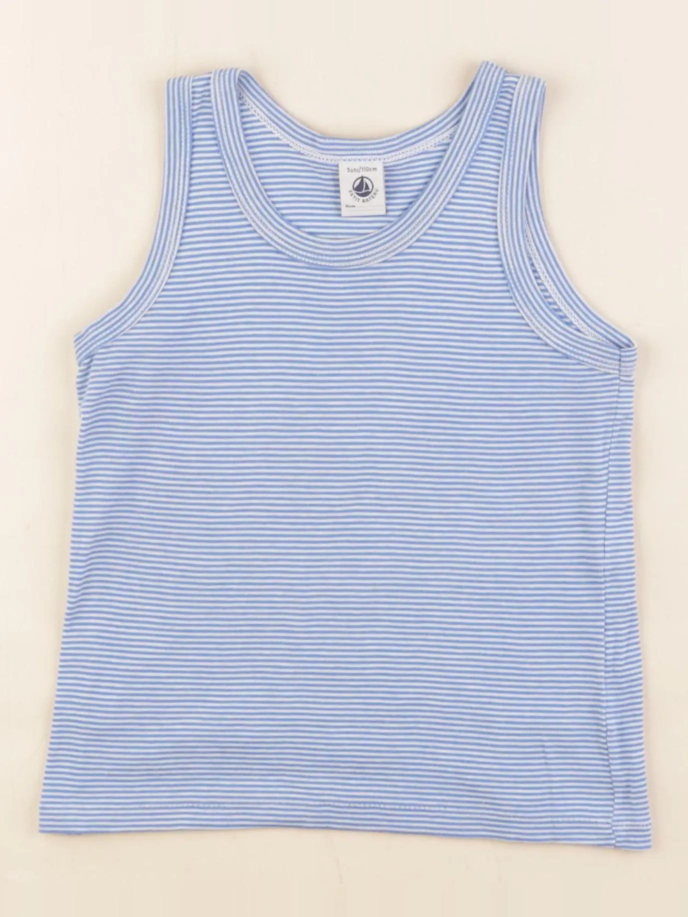 Petit Bateau - maillot de corps bleu - 5 ans