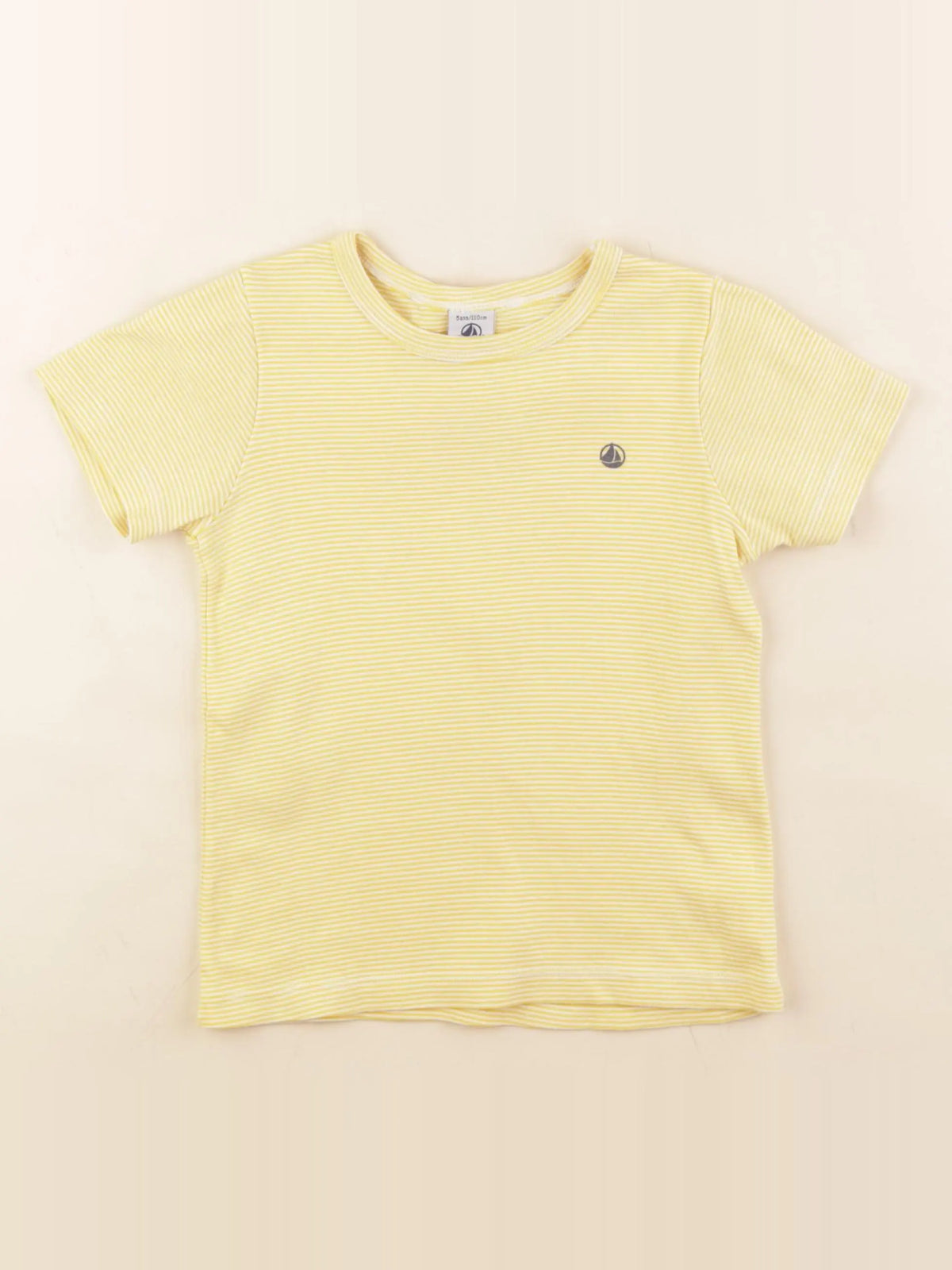 Petit Bateau - maillot de corps blanc, jaune - 5 ans