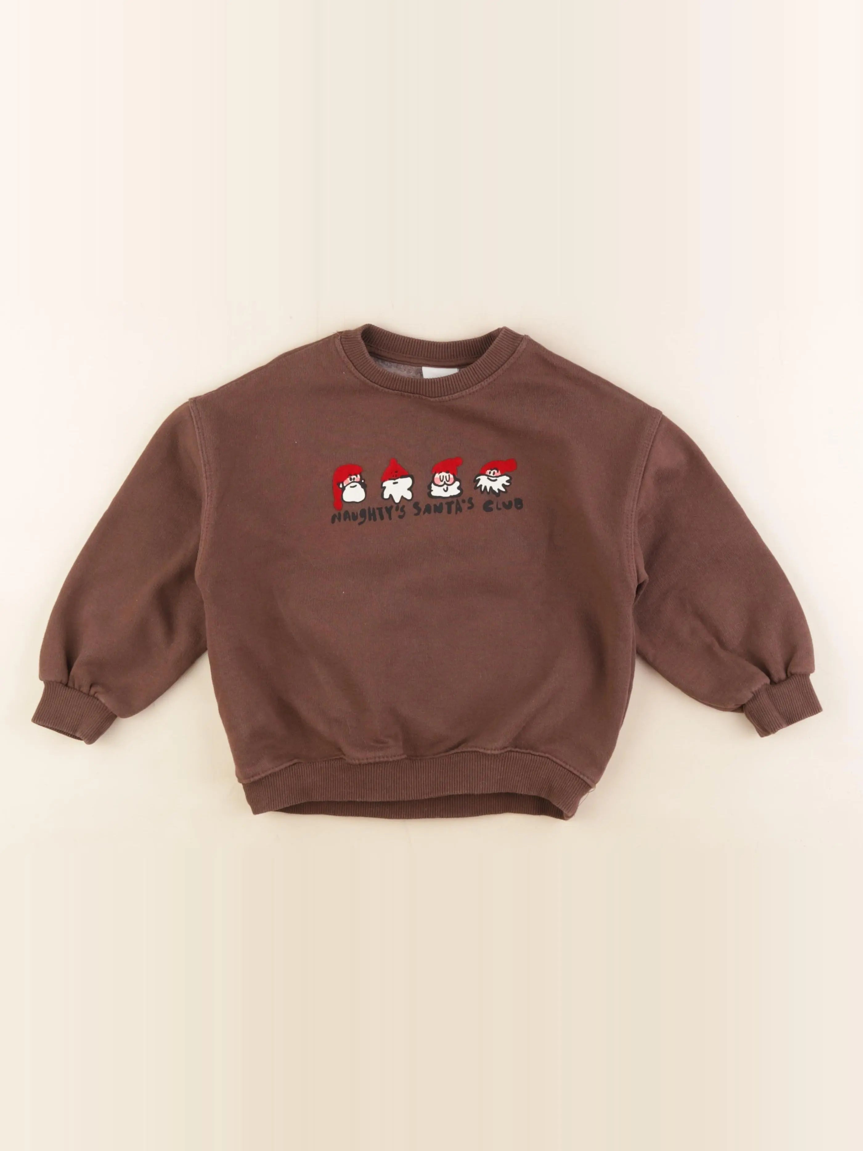 Zara - sweat imprimé au dos marron - 4 ans