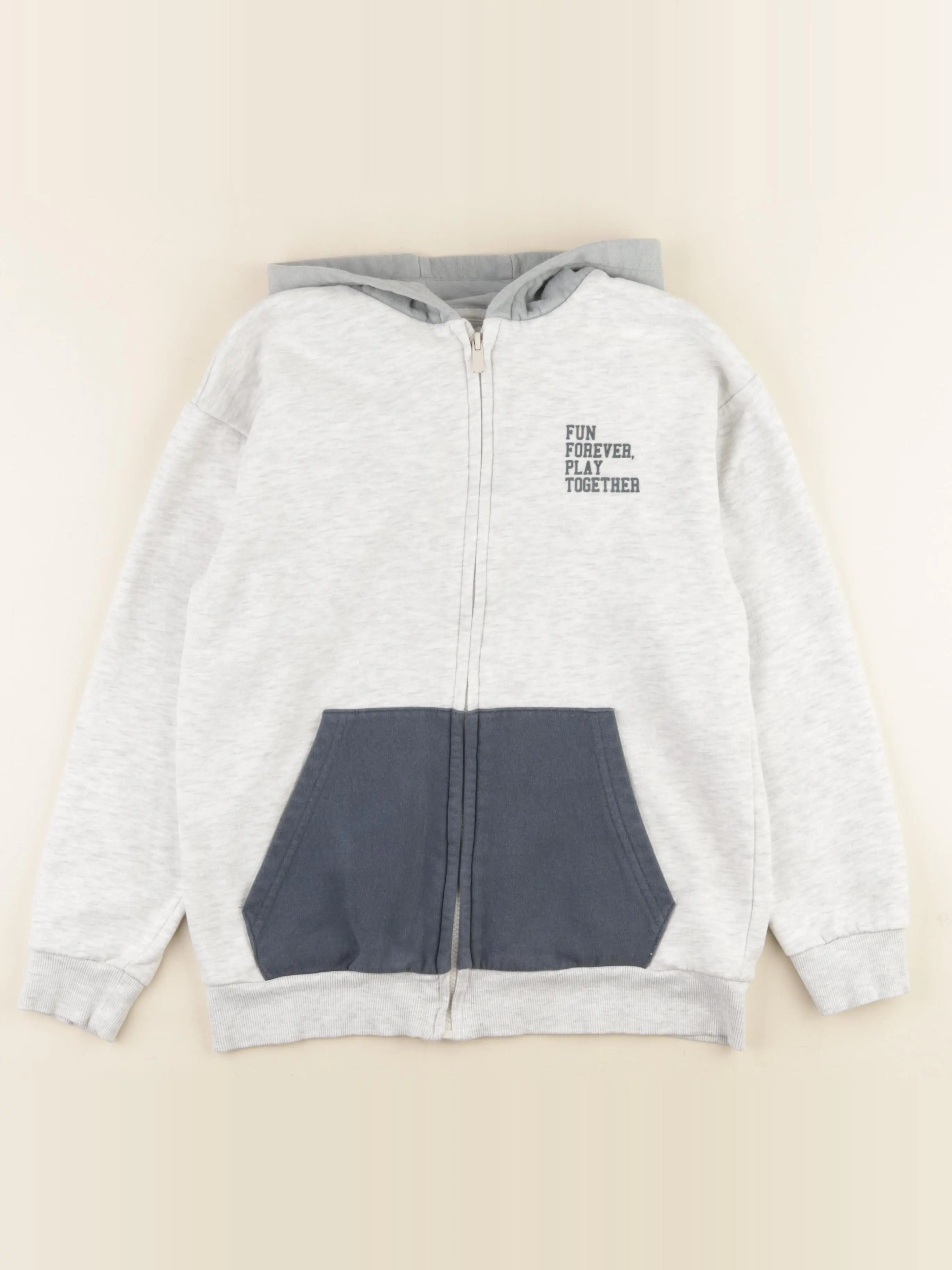 Vertbaudet - sweat bleu, gris - 12 ans