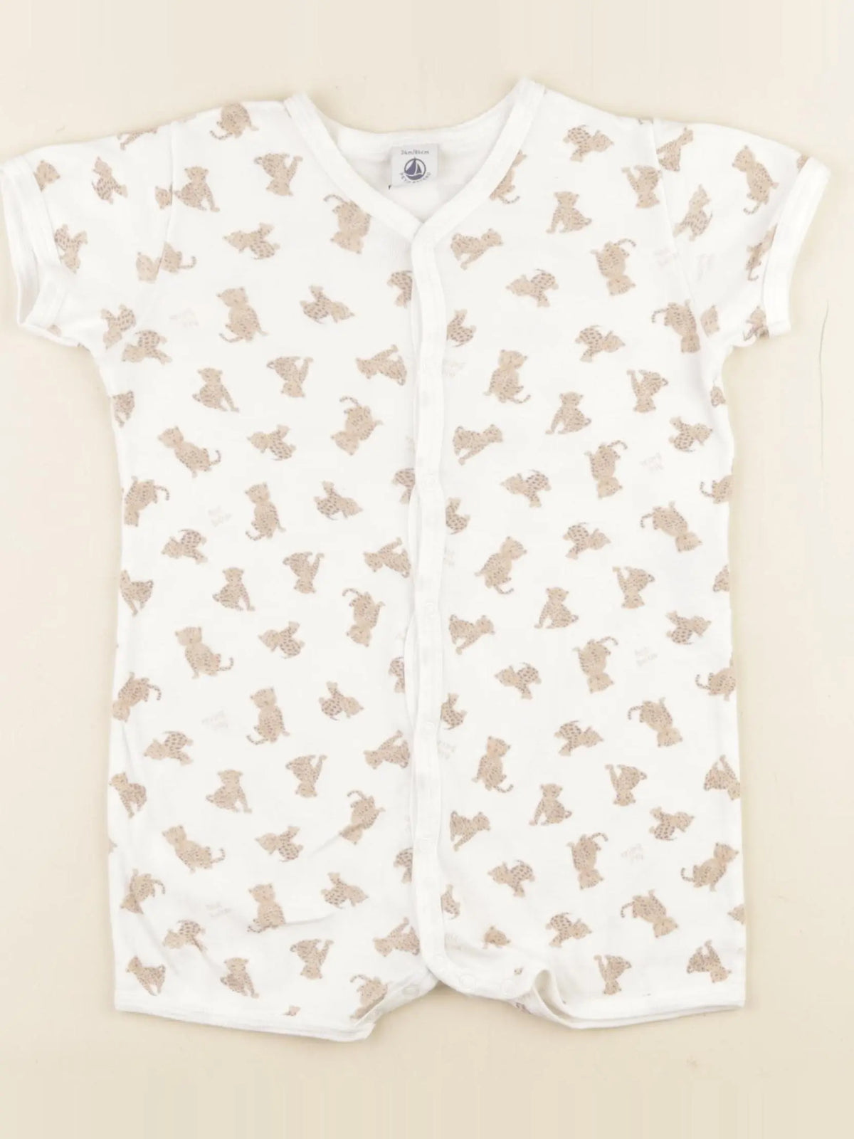 Petit Bateau - pyjama coton blanc - 24 mois