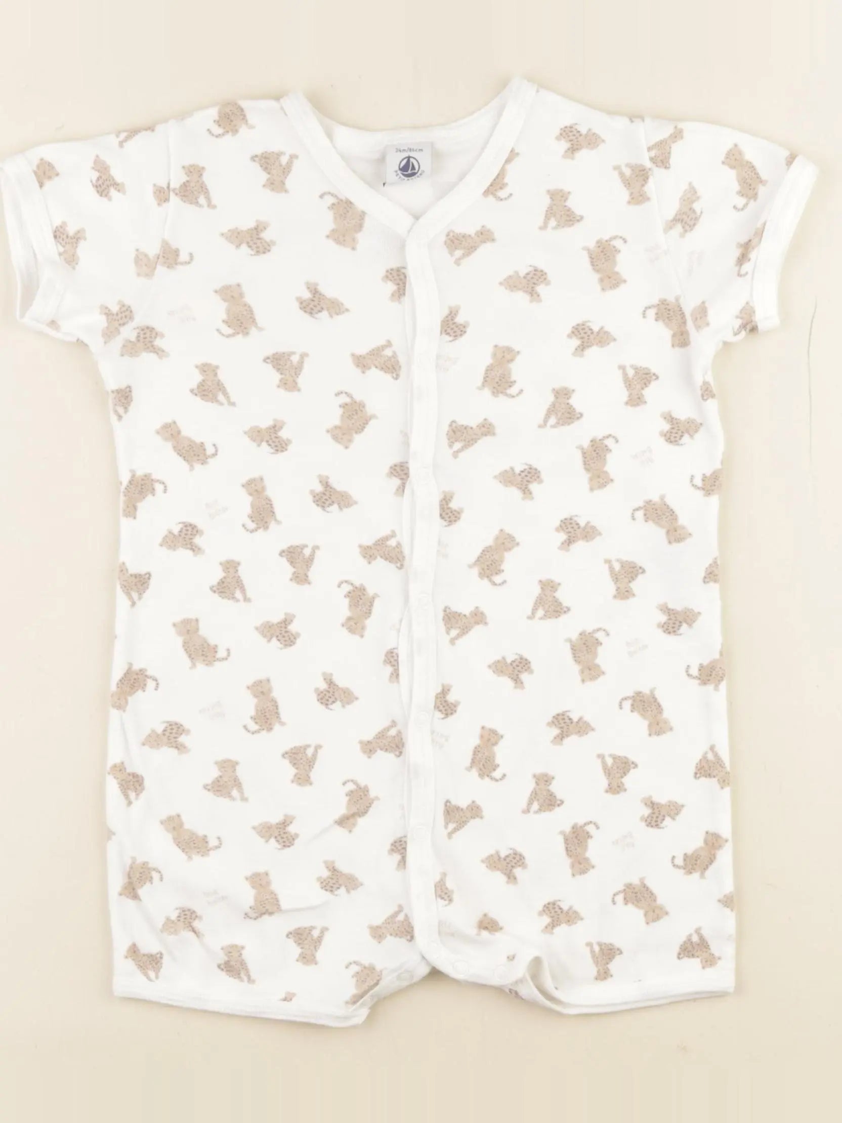 Petit Bateau - pyjama coton blanc - 24 mois