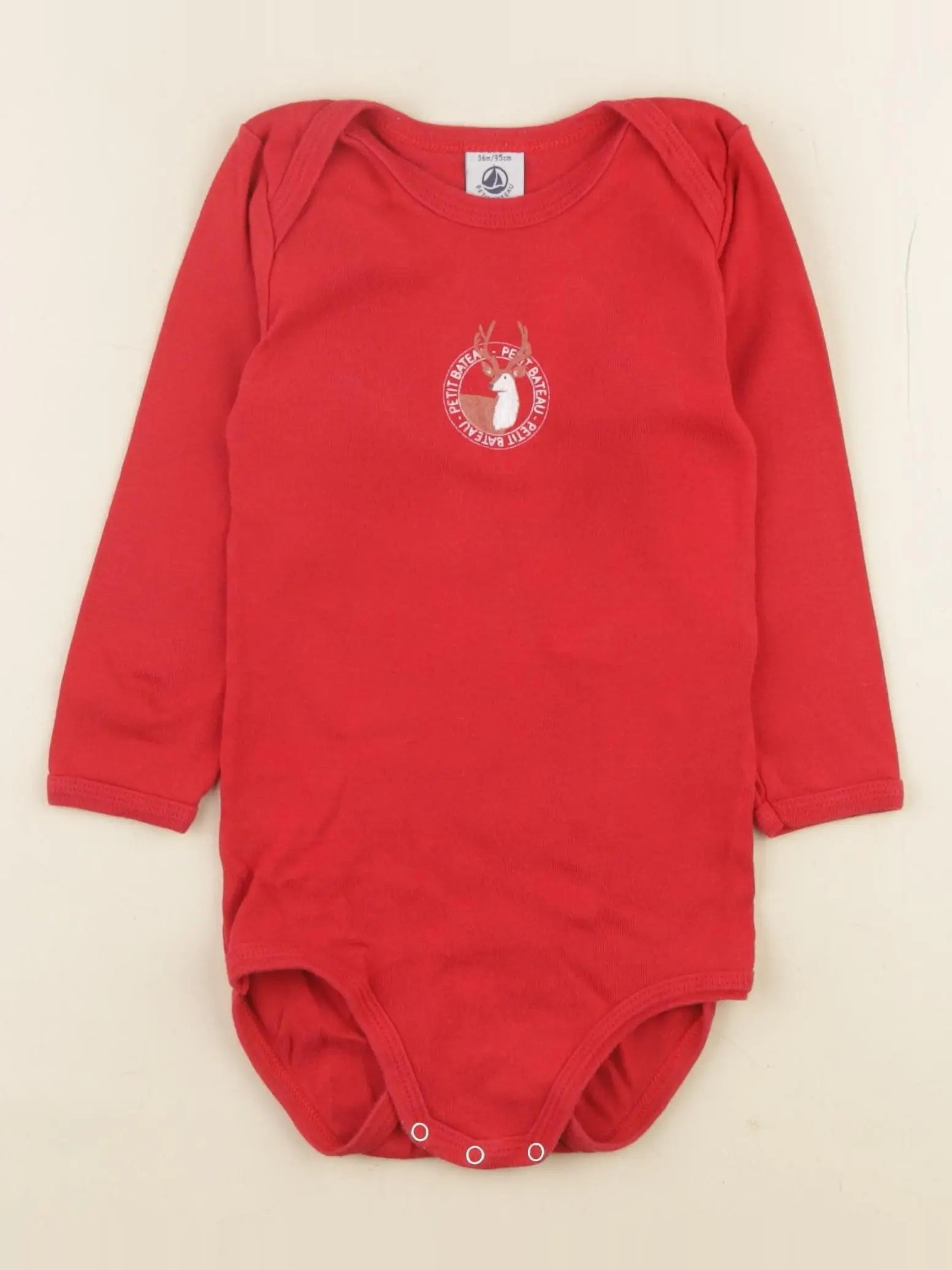 Petit Bateau - body rouge - 36 mois