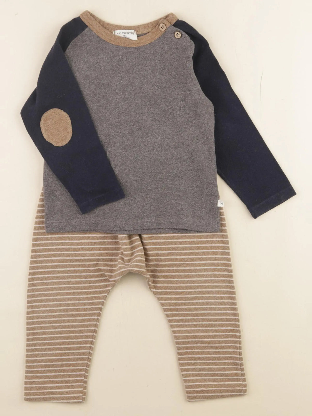1+ In the family - ensemble gris, marron - 18 mois