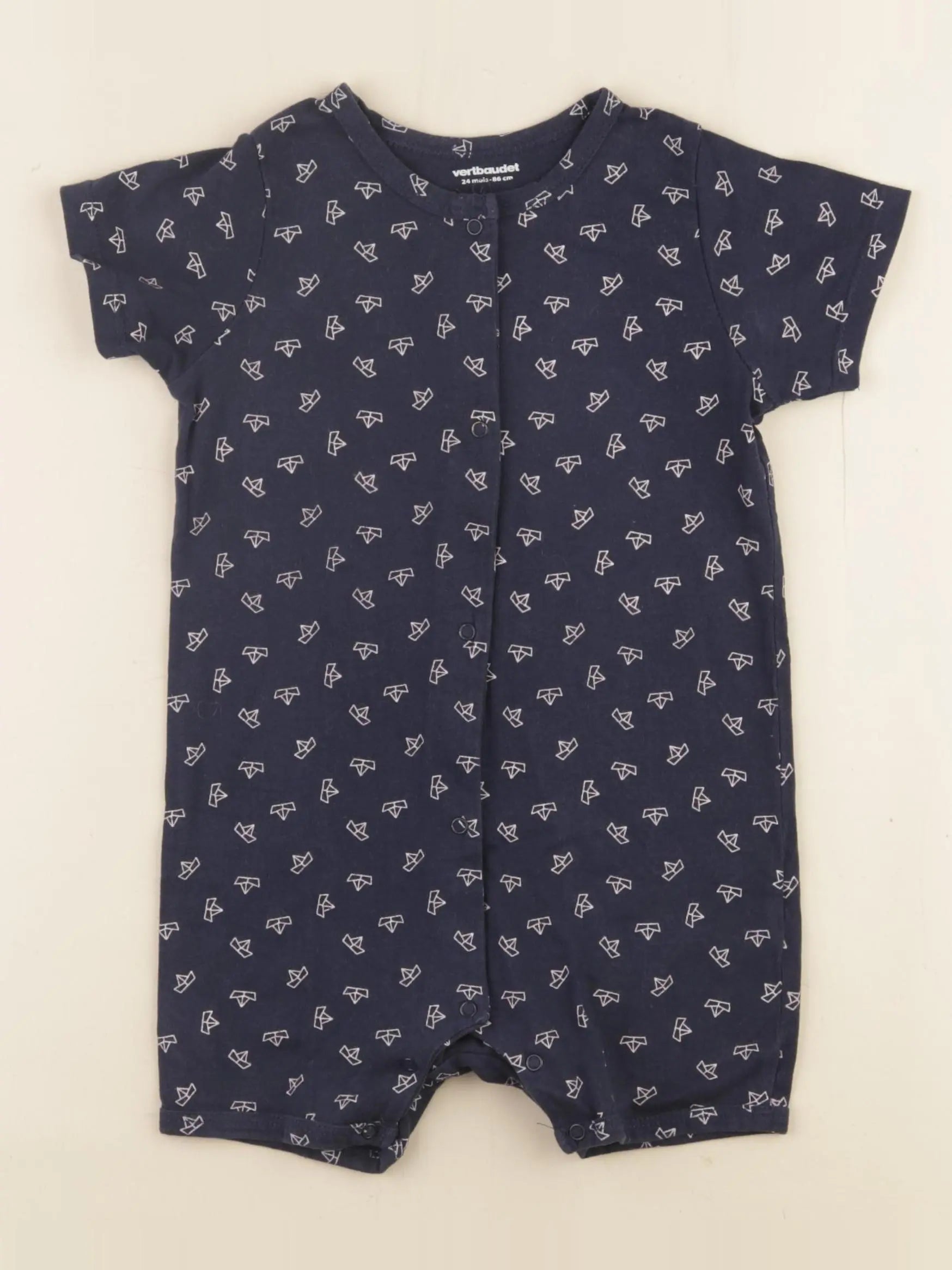 Vertbaudet - pyjama coton bleu - 24 mois