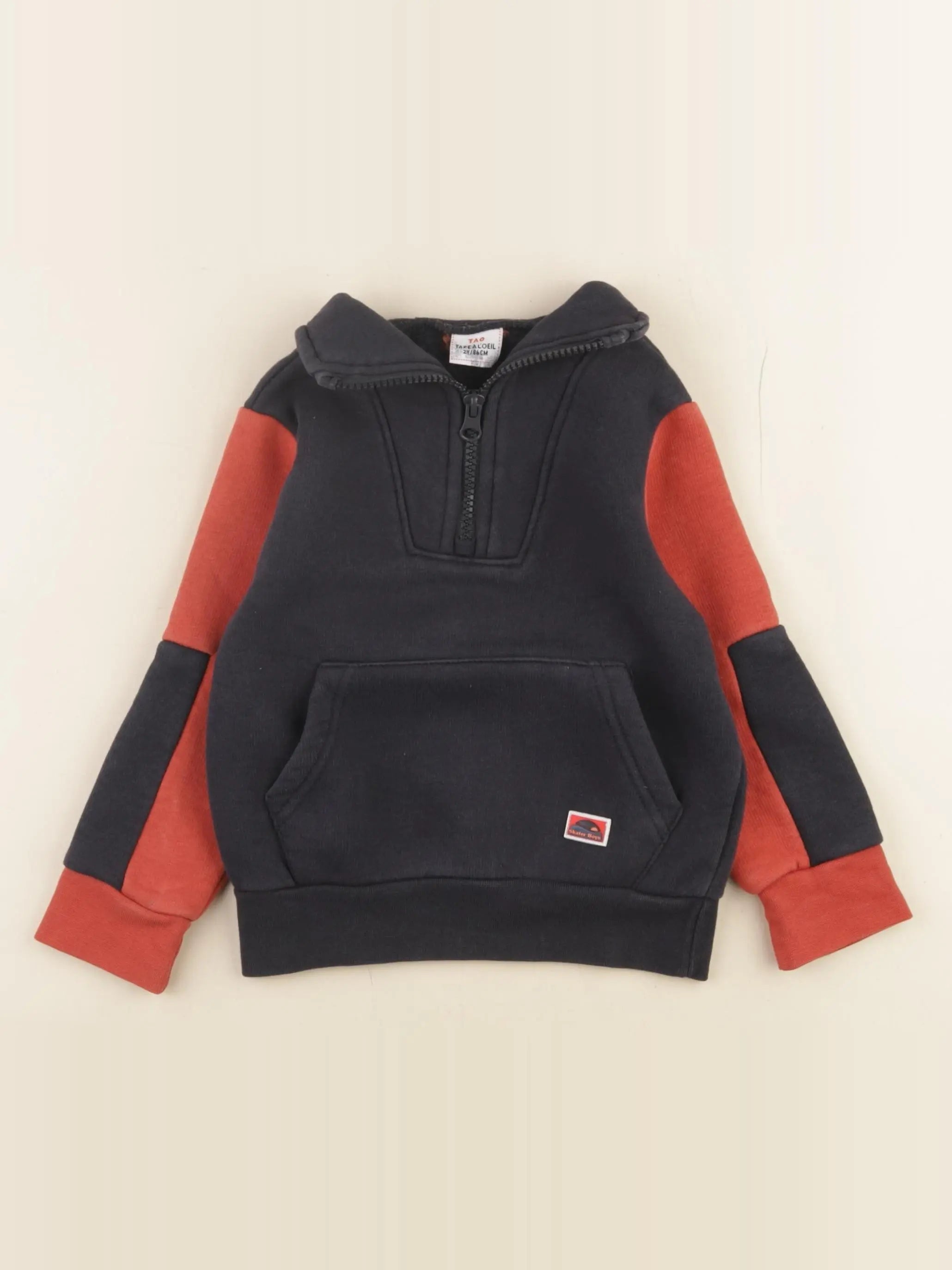 Tape à l'oeil - sweat bleu, rouge - 2 ans