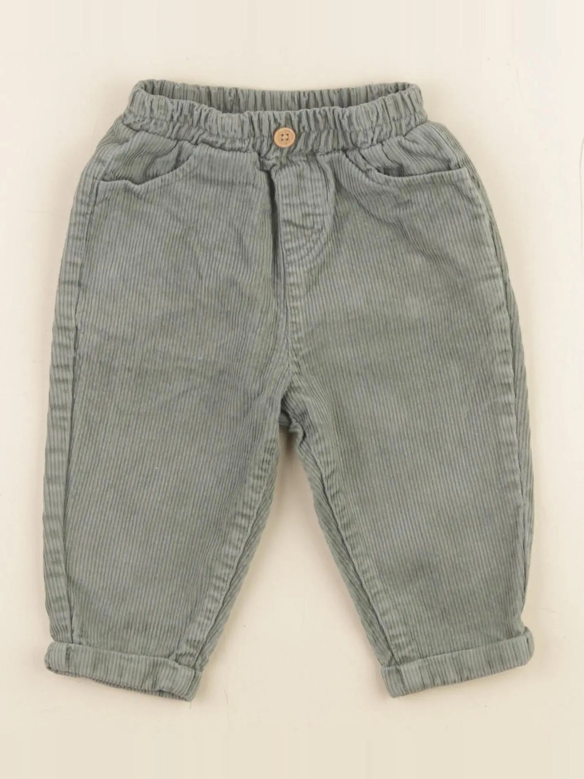 Vertbaudet - pantalon vert - 9 mois