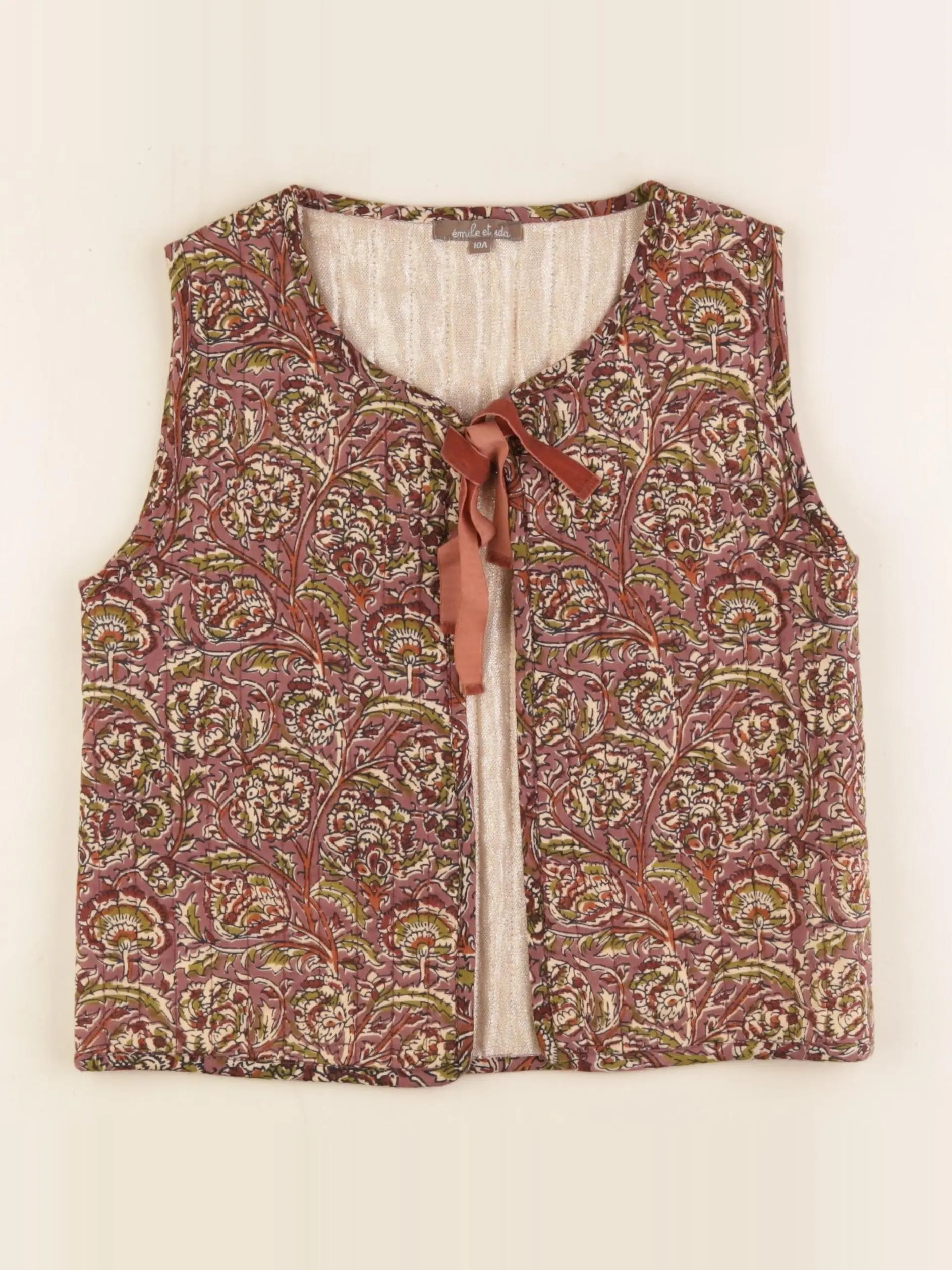 Emile et Ida - gilet marron, vert - 10 ans