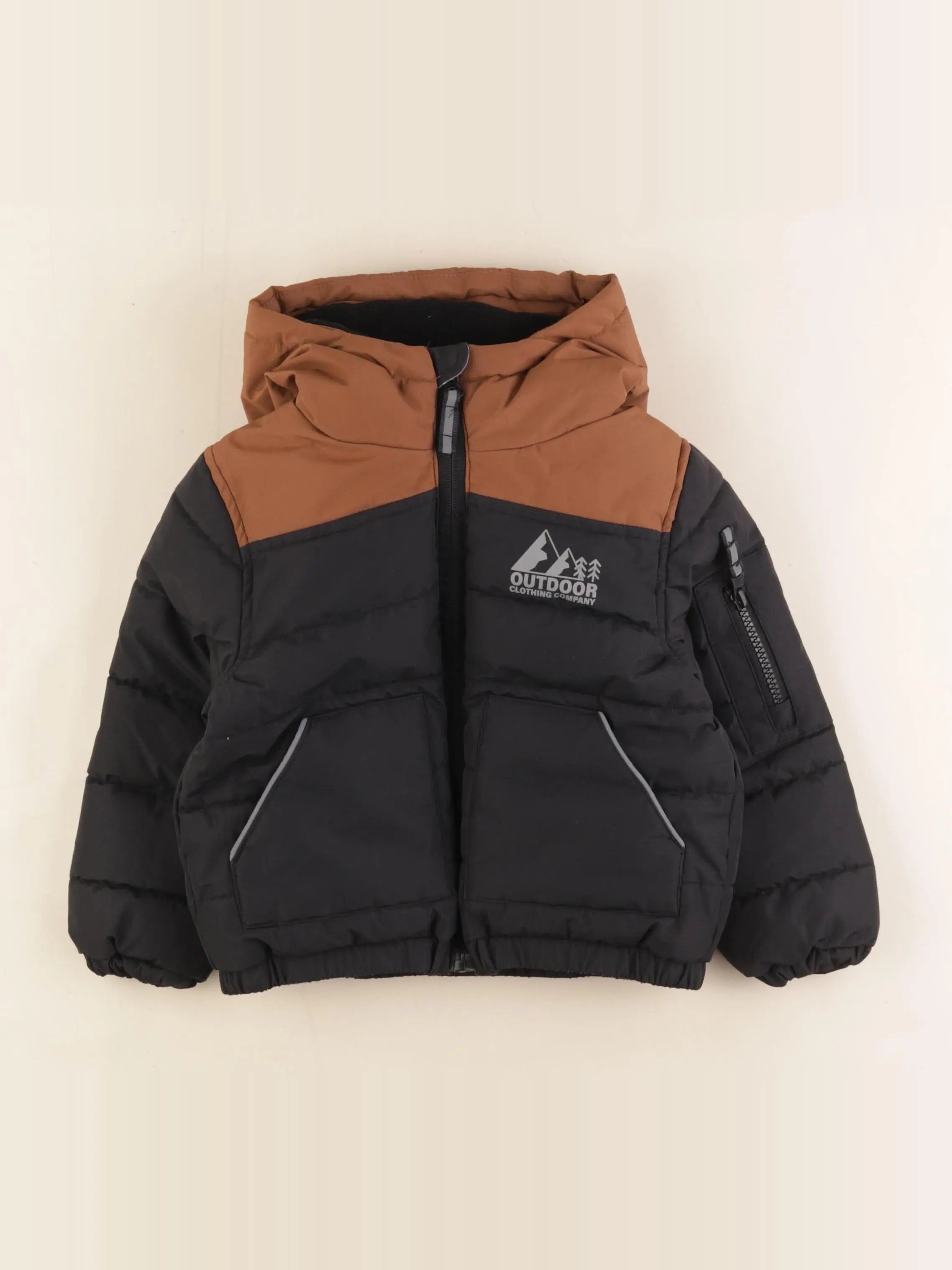 Vertbaudet - doudoune marron, noir - 3 ans