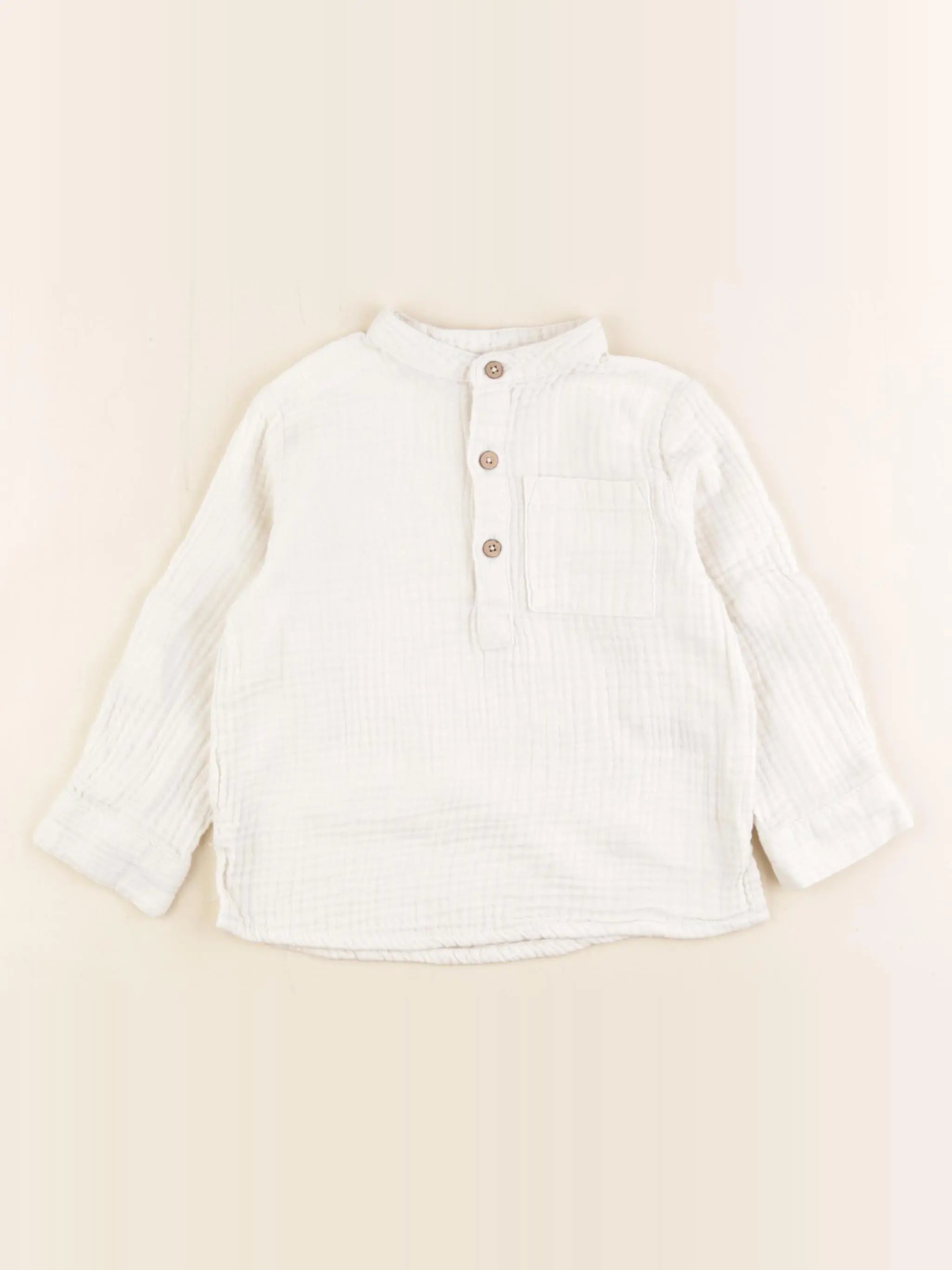 Vertbaudet - chemise beige - 3 ans