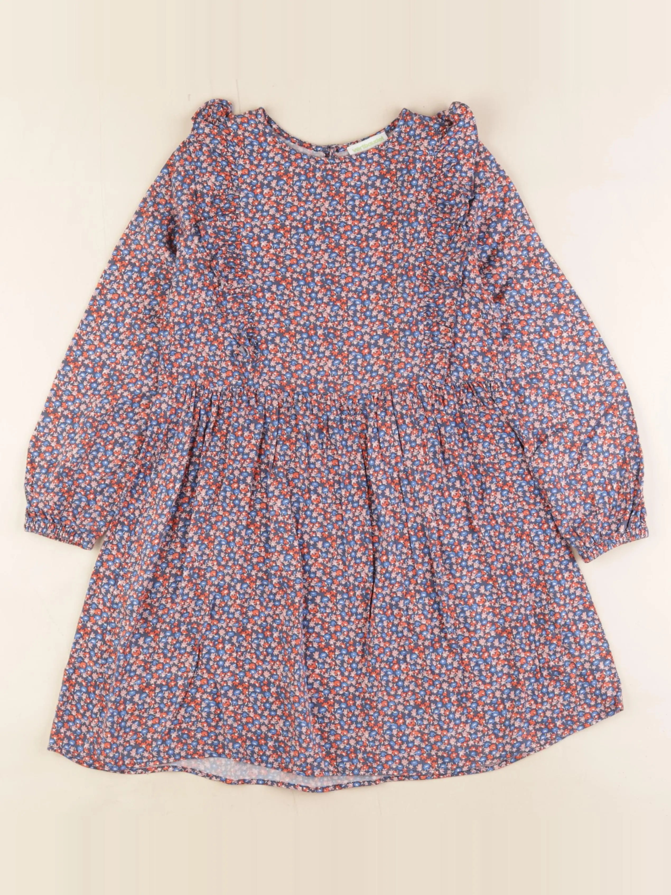 Vertbaudet - robe bleu, rouge - 8 ans