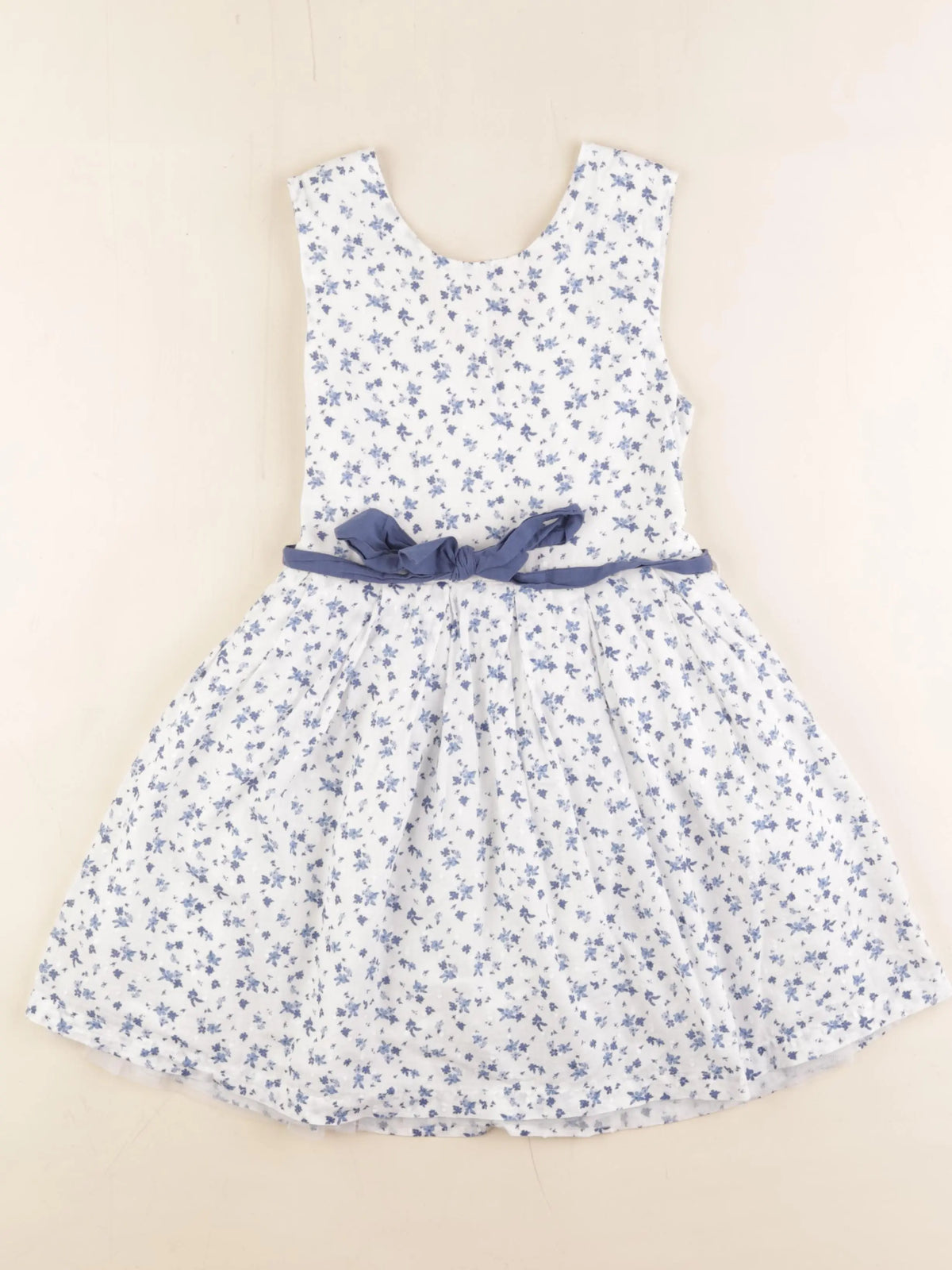 Vertbaudet - robe bleu, blanc - 7 ans