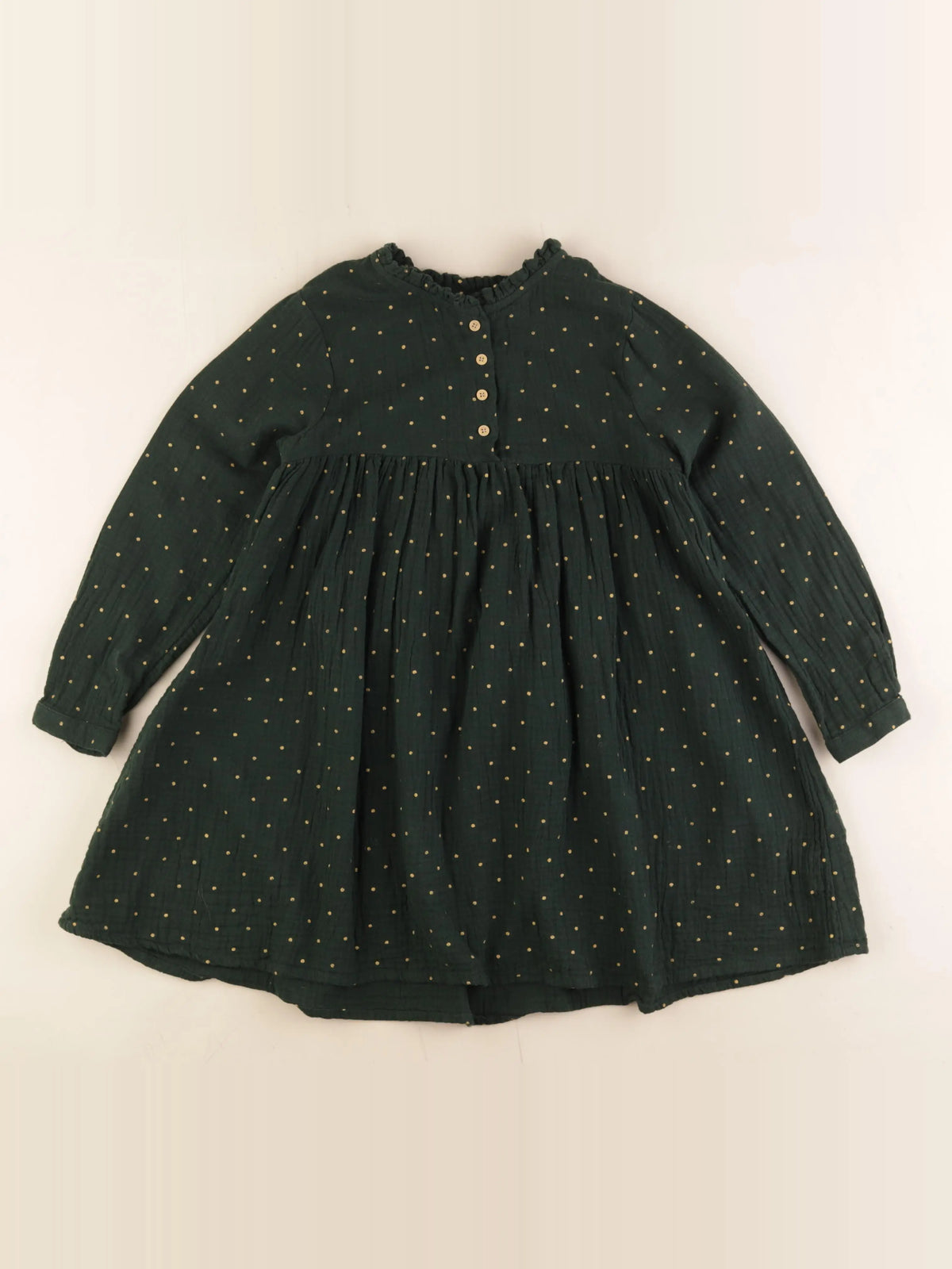 Vertbaudet - robe or, vert - 7 ans