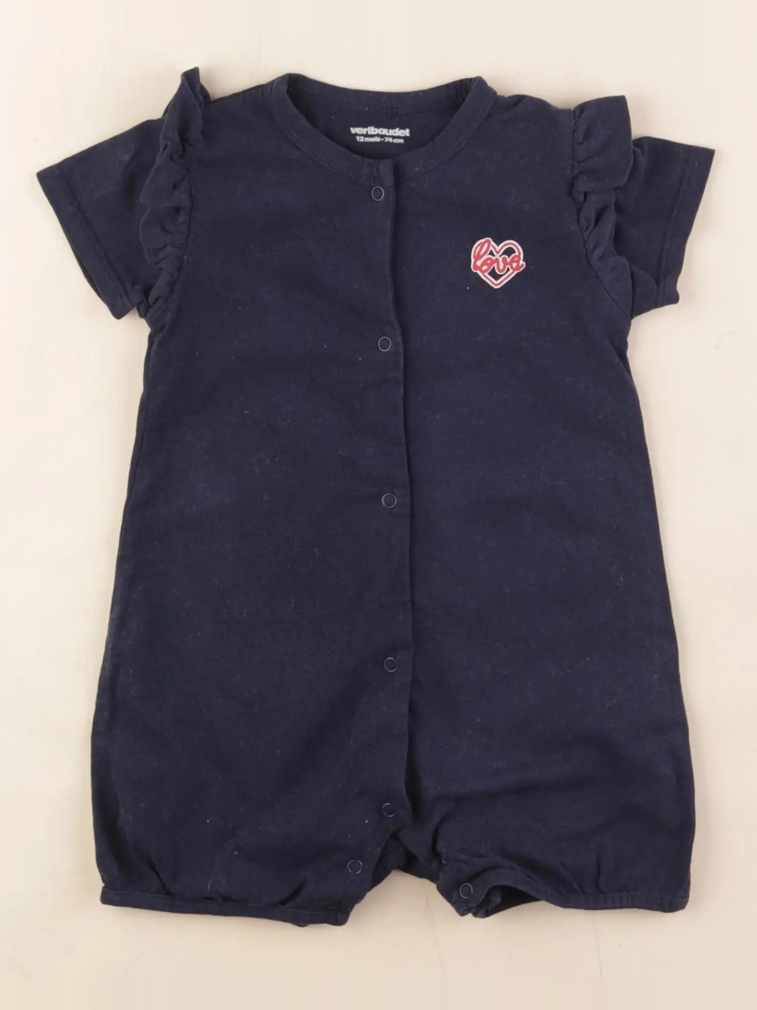 Vertbaudet - pyjama coton bleu - 12 mois