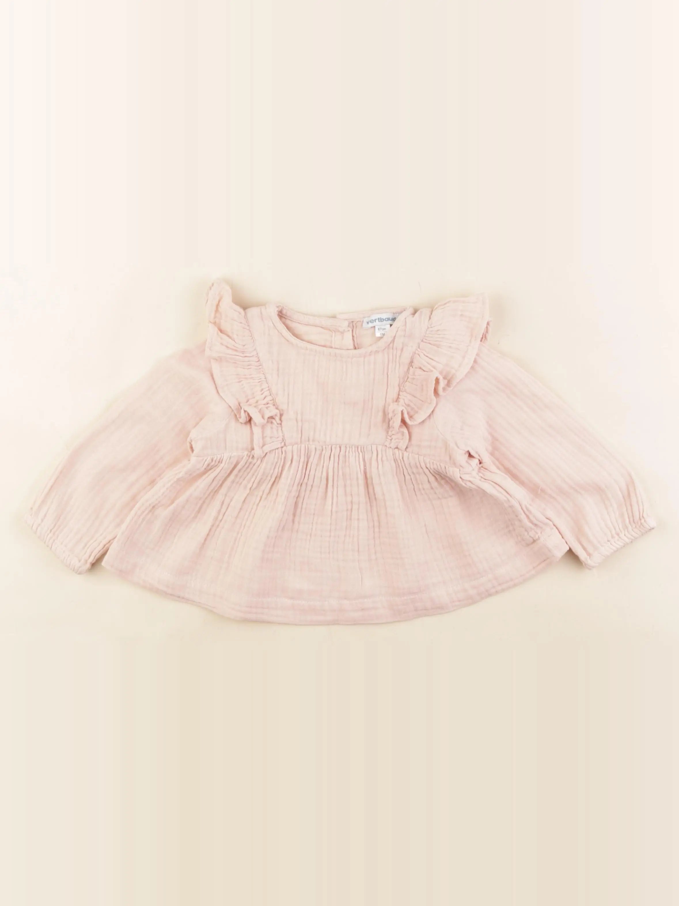 Vertbaudet - blouse rose - 6 mois