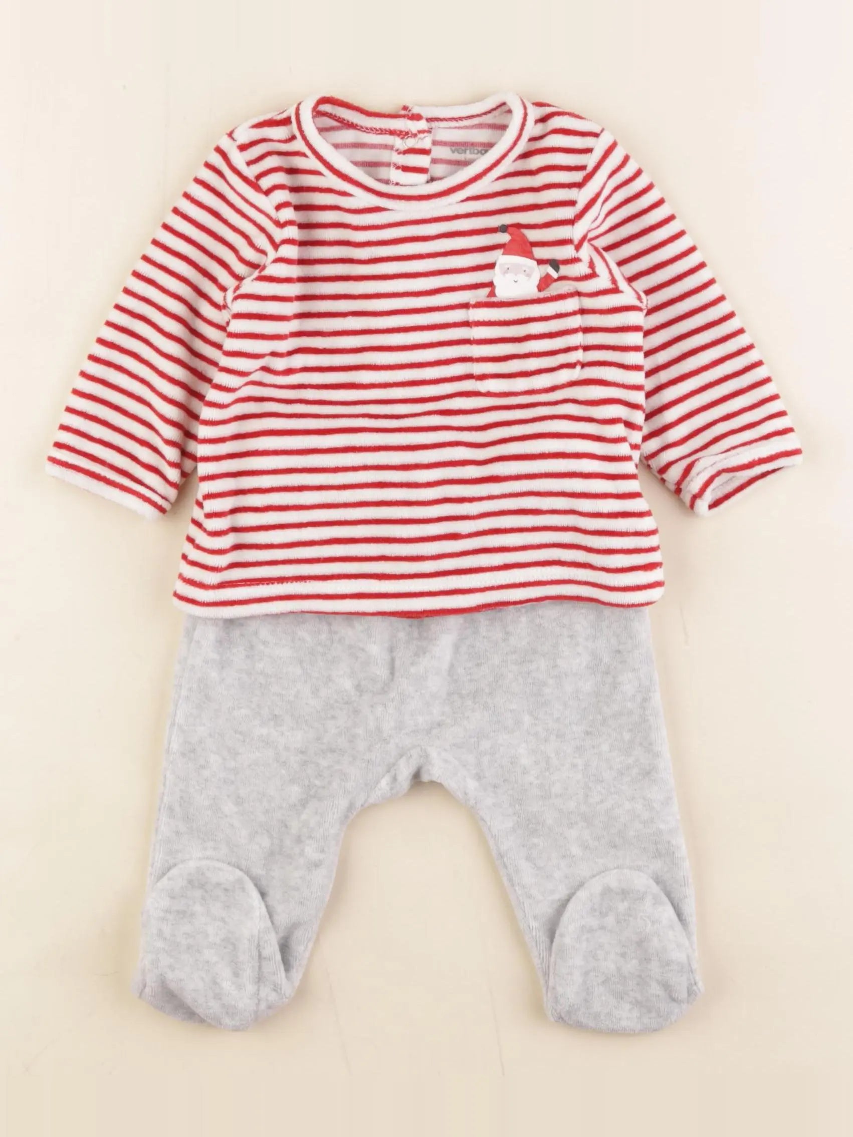 Vertbaudet - pyjama velours multicolore - 3 mois