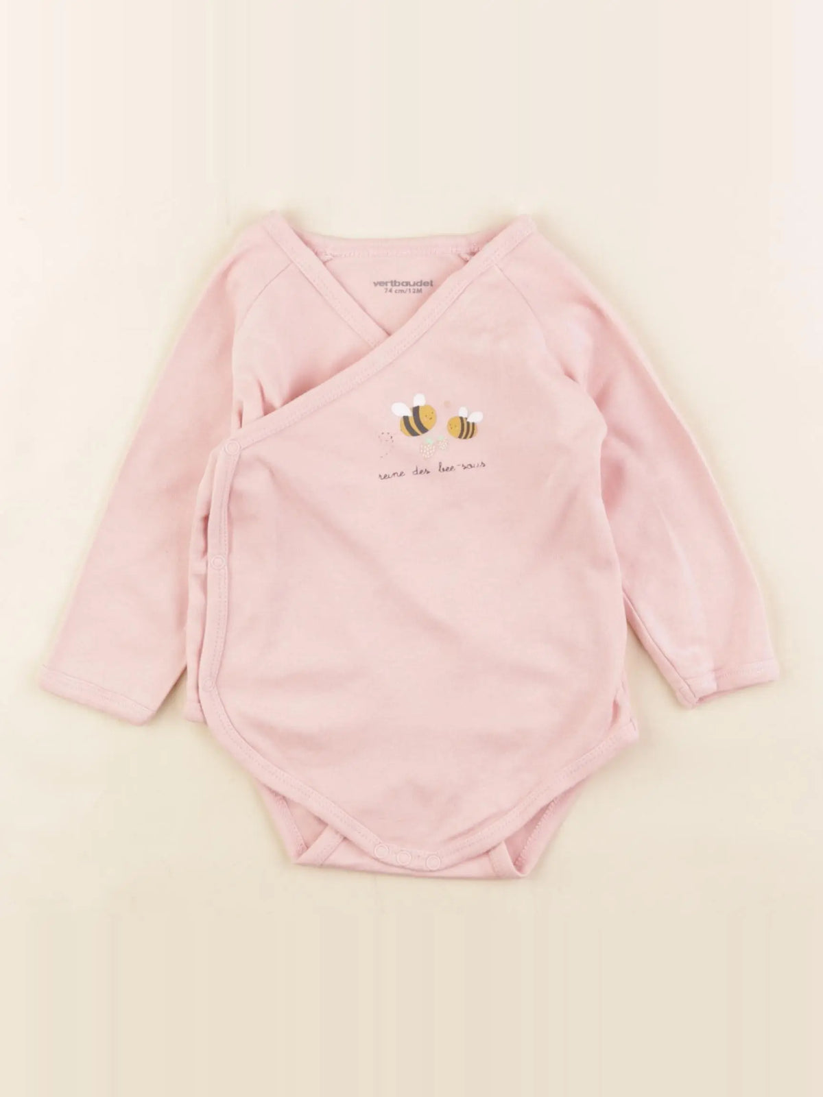 Vertbaudet - body rose - 12 mois