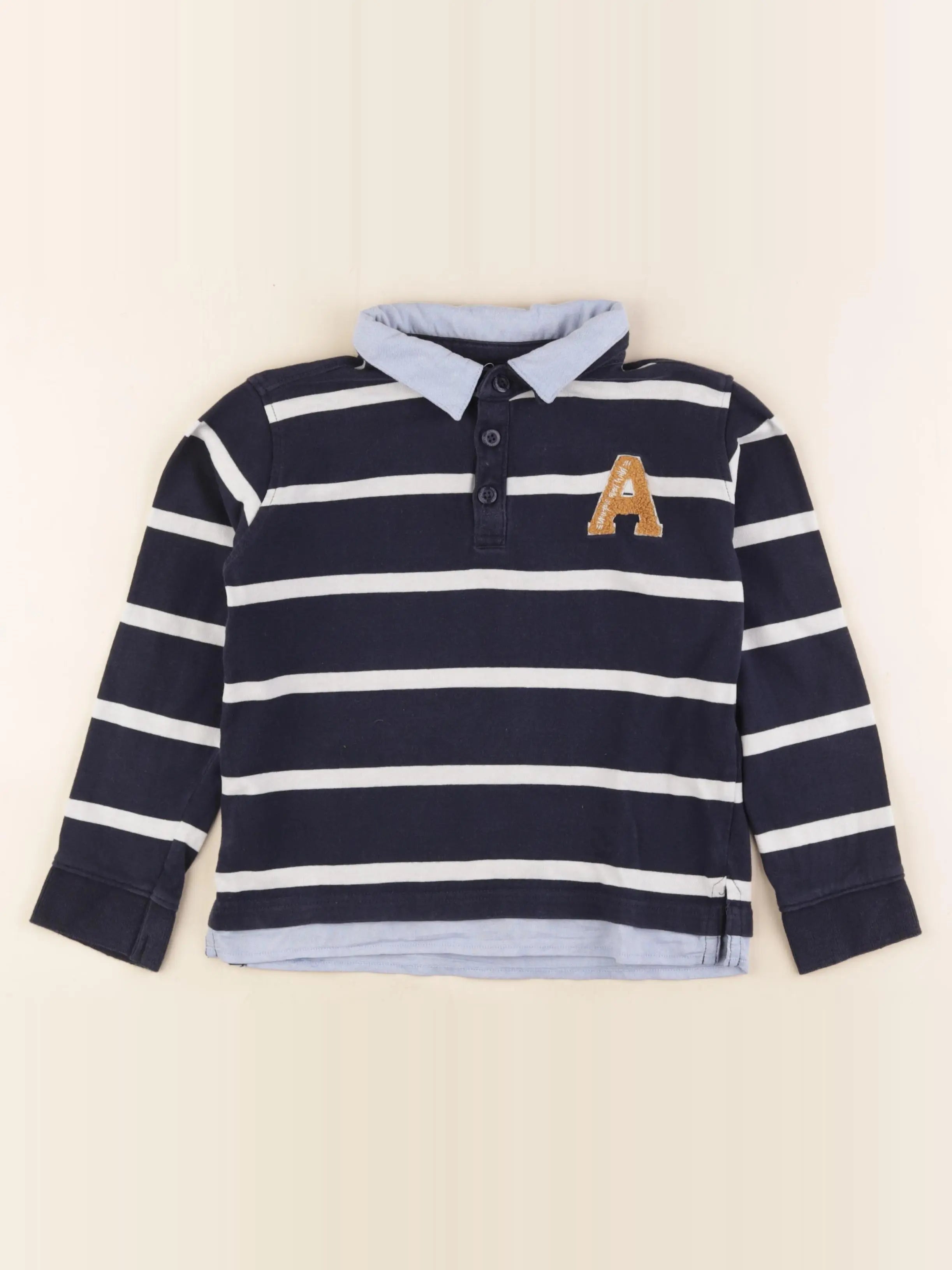 Vertbaudet - polo bleu - 8 ans