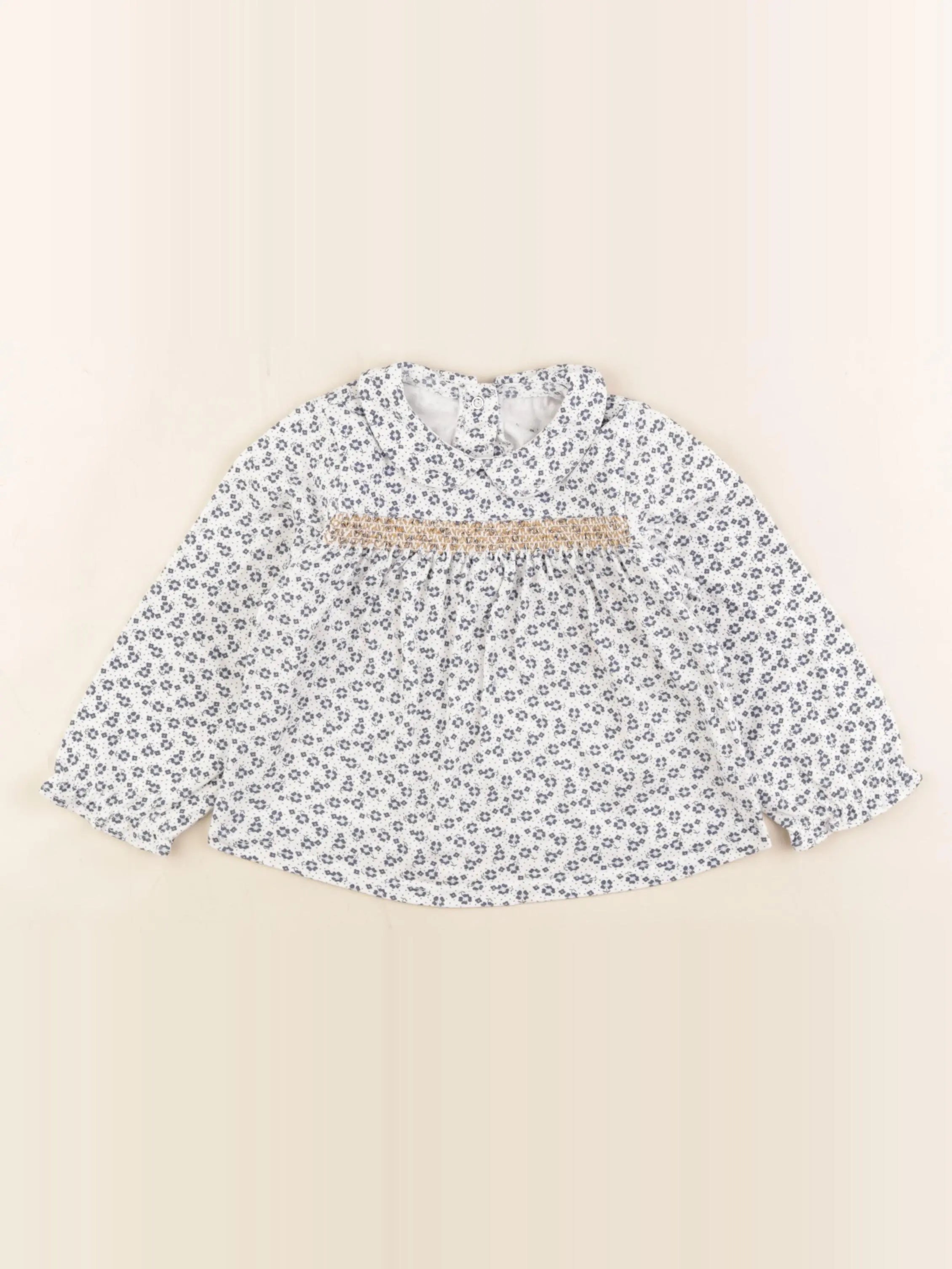 Cyrillus - tee-shirt blanc, bleu - 24 mois